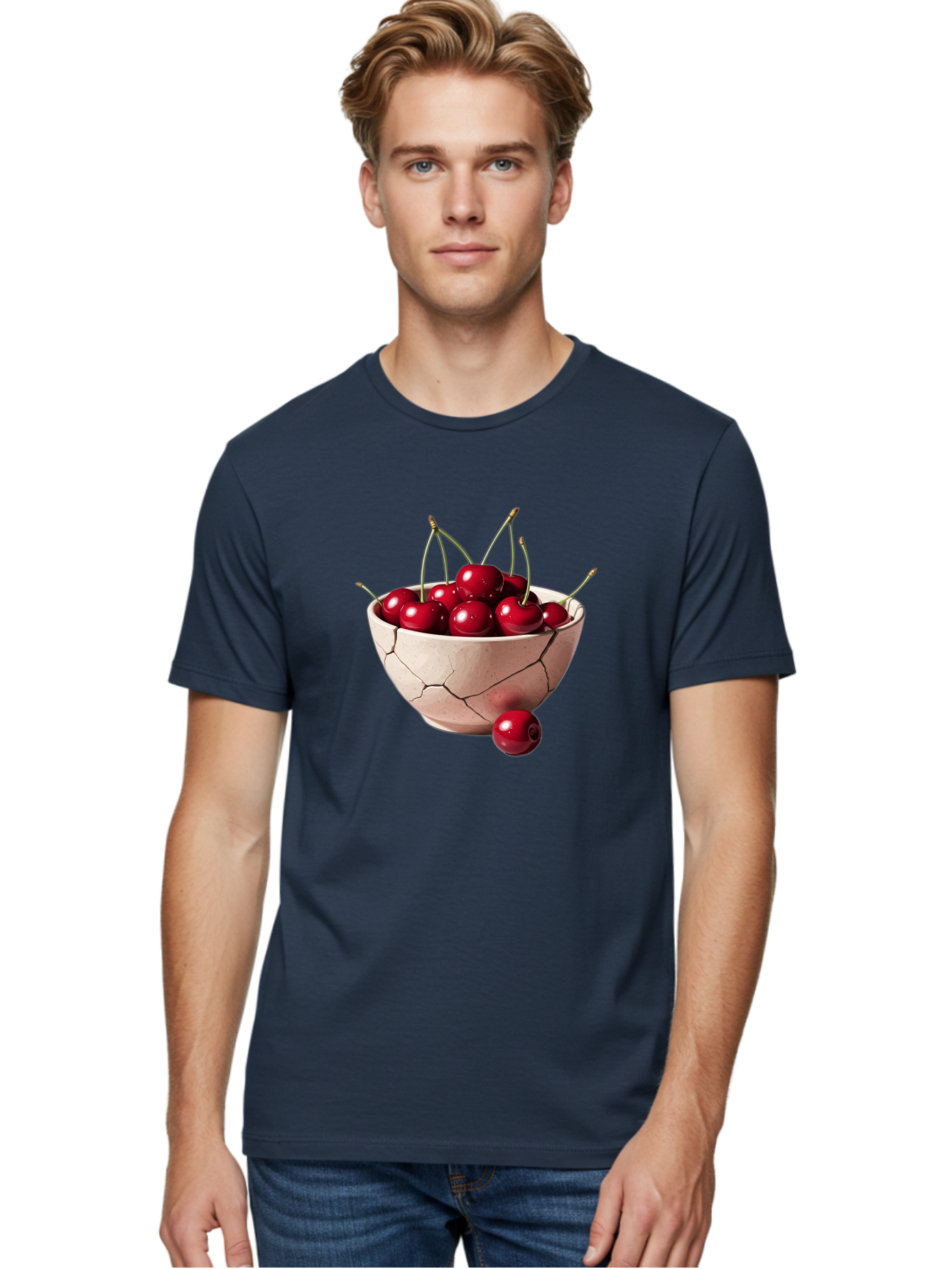 Cracked-Bowl-Cherries-4 Men'S Graphic Tee, 100% Cotton, Comfortable Casual Summer Wear, Machine Washable, Vintage Camera, Old Camera, Antique Camera, Black Camera, Classic Photography, Photography Equipment, Nostalgic Device, Film Camera, Bai741