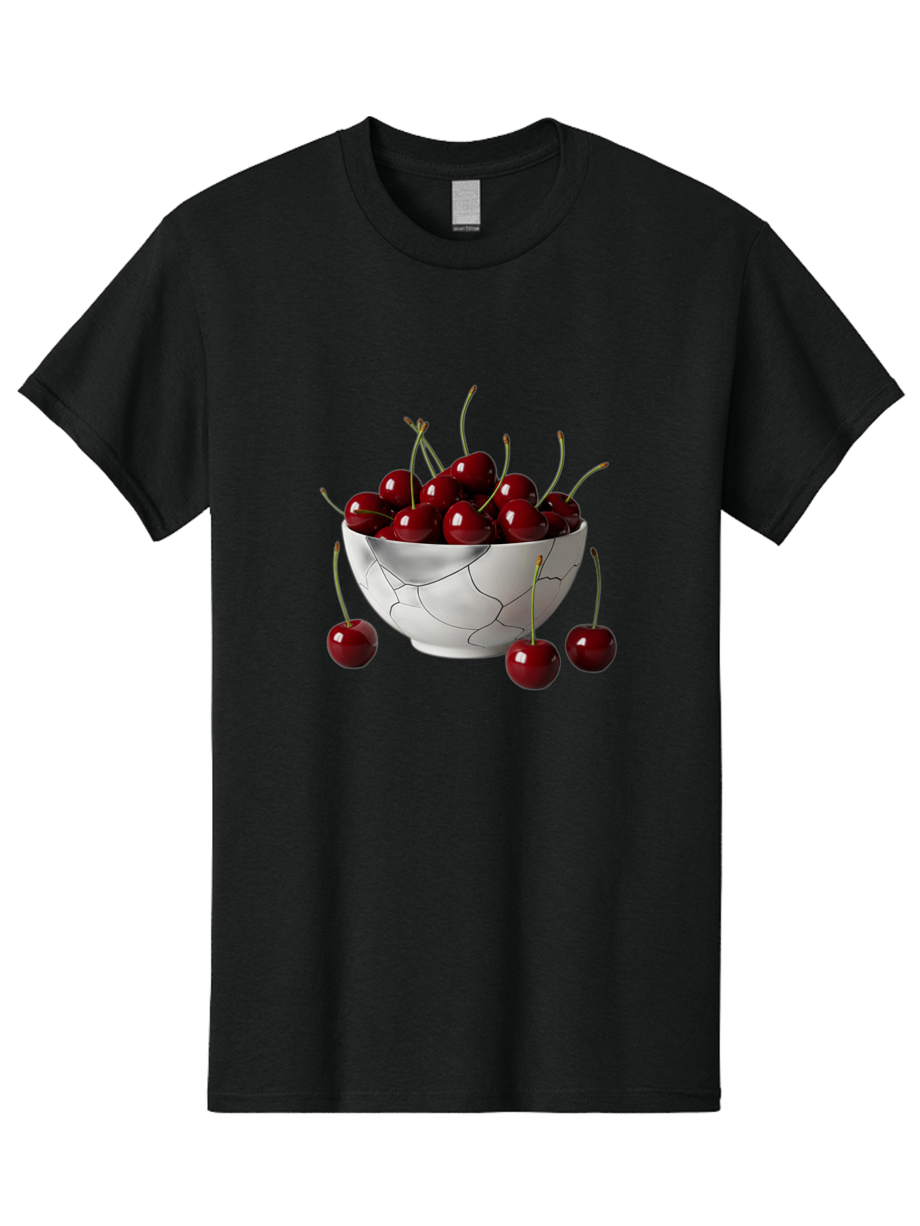 Cracked-Bowl-Cherries Men'S Graphic Tee, 100% Cotton, Comfortable Casual Summer Wear, Machine Washable, Vintage Camera, Old Camera, Antique Camera, Black Camera, Classic Photography, Photography Equipment, Nostalgic Device, Film Camera, Bai742