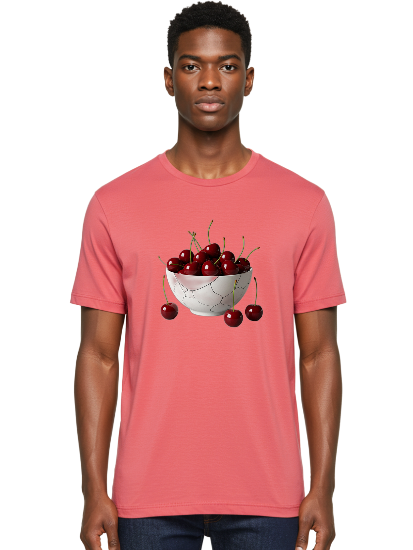 Cracked-Bowl-Cherries Men'S Graphic Tee, 100% Cotton, Comfortable Casual Summer Wear, Machine Washable, Vintage Camera, Old Camera, Antique Camera, Black Camera, Classic Photography, Photography Equipment, Nostalgic Device, Film Camera, Bai742