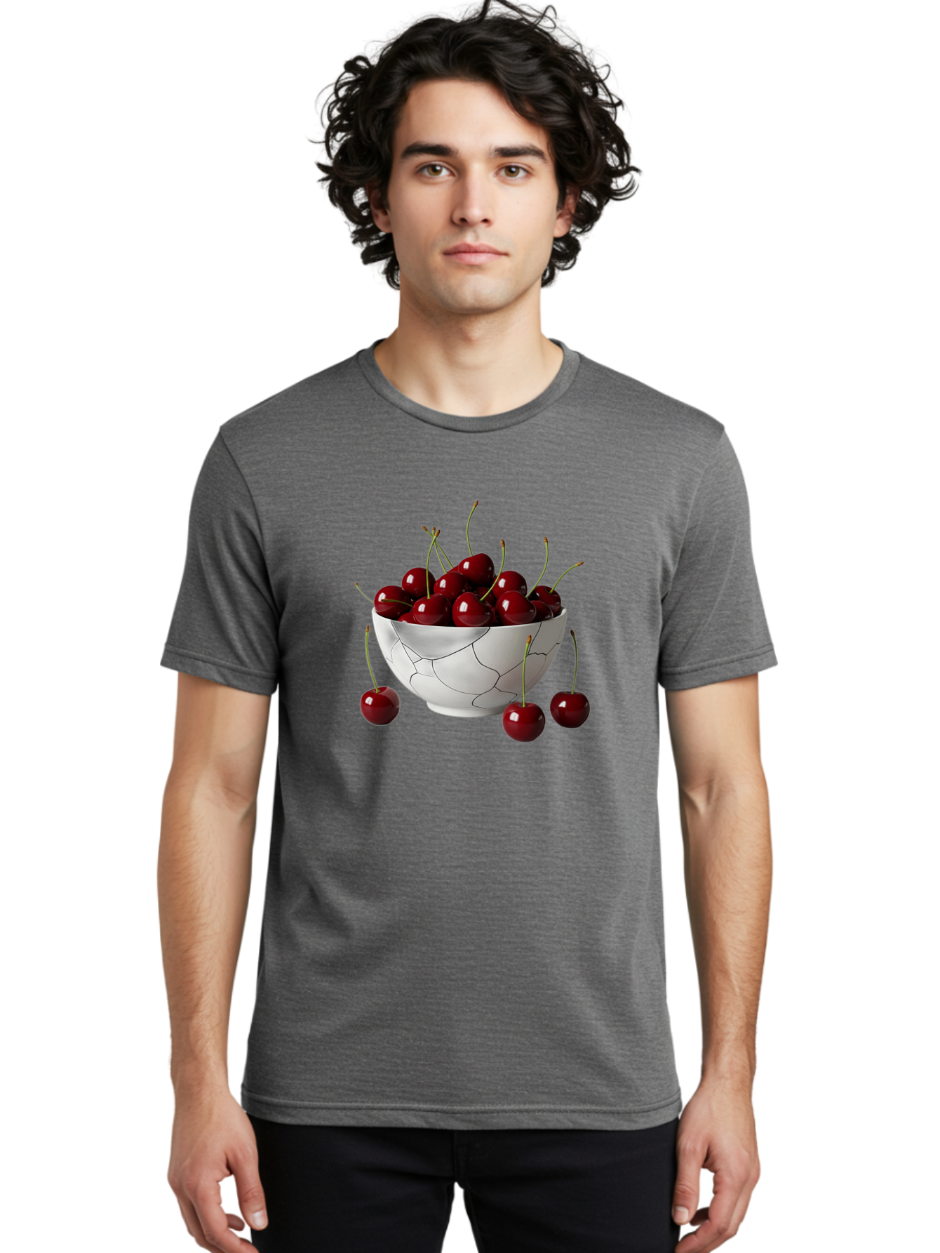Cracked-Bowl-Cherries Men'S Graphic Tee, 100% Cotton, Comfortable Casual Summer Wear, Machine Washable, Vintage Camera, Old Camera, Antique Camera, Black Camera, Classic Photography, Photography Equipment, Nostalgic Device, Film Camera, Bai742