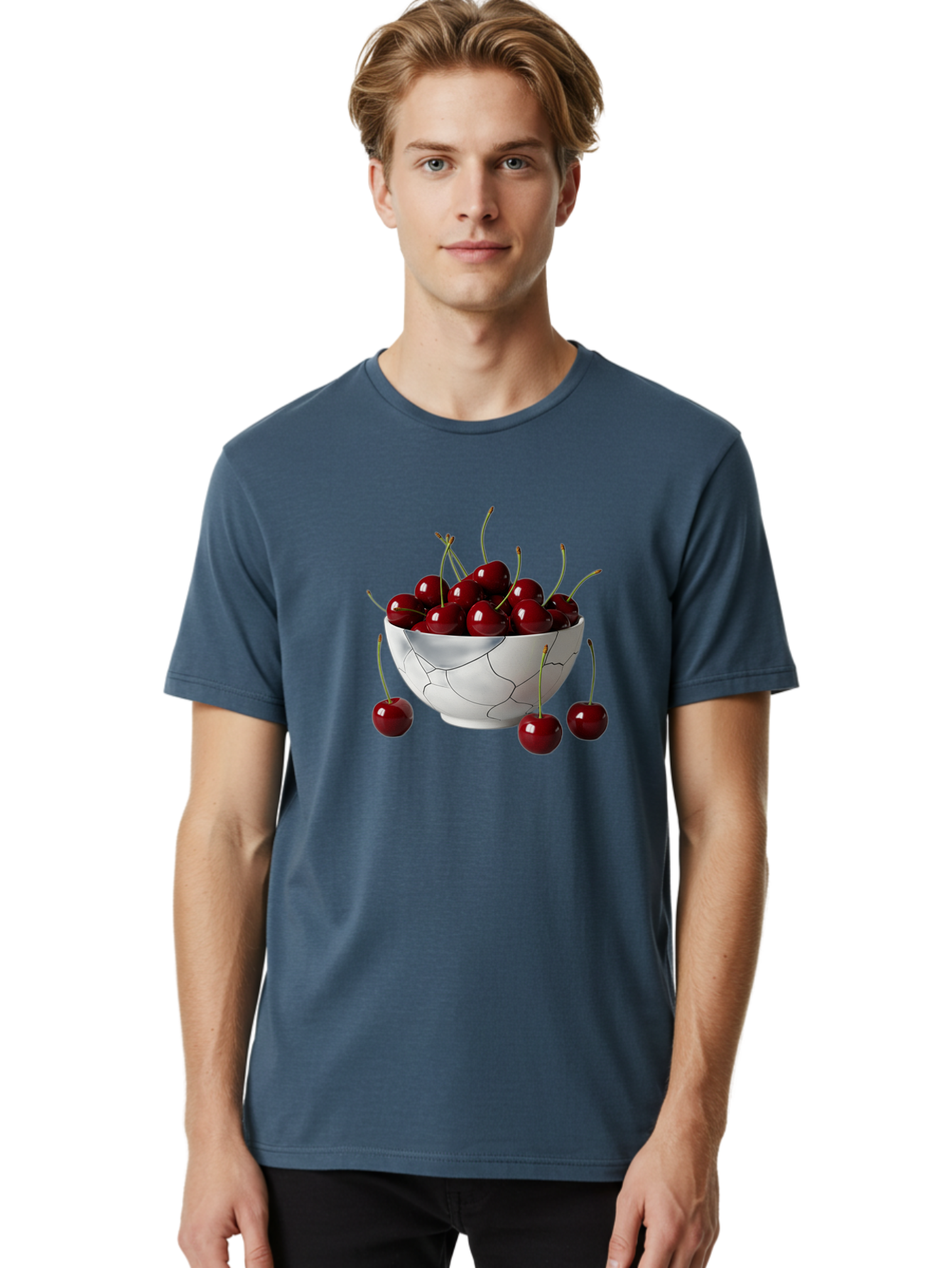 Cracked-Bowl-Cherries Men'S Graphic Tee, 100% Cotton, Comfortable Casual Summer Wear, Machine Washable, Vintage Camera, Old Camera, Antique Camera, Black Camera, Classic Photography, Photography Equipment, Nostalgic Device, Film Camera, Bai742