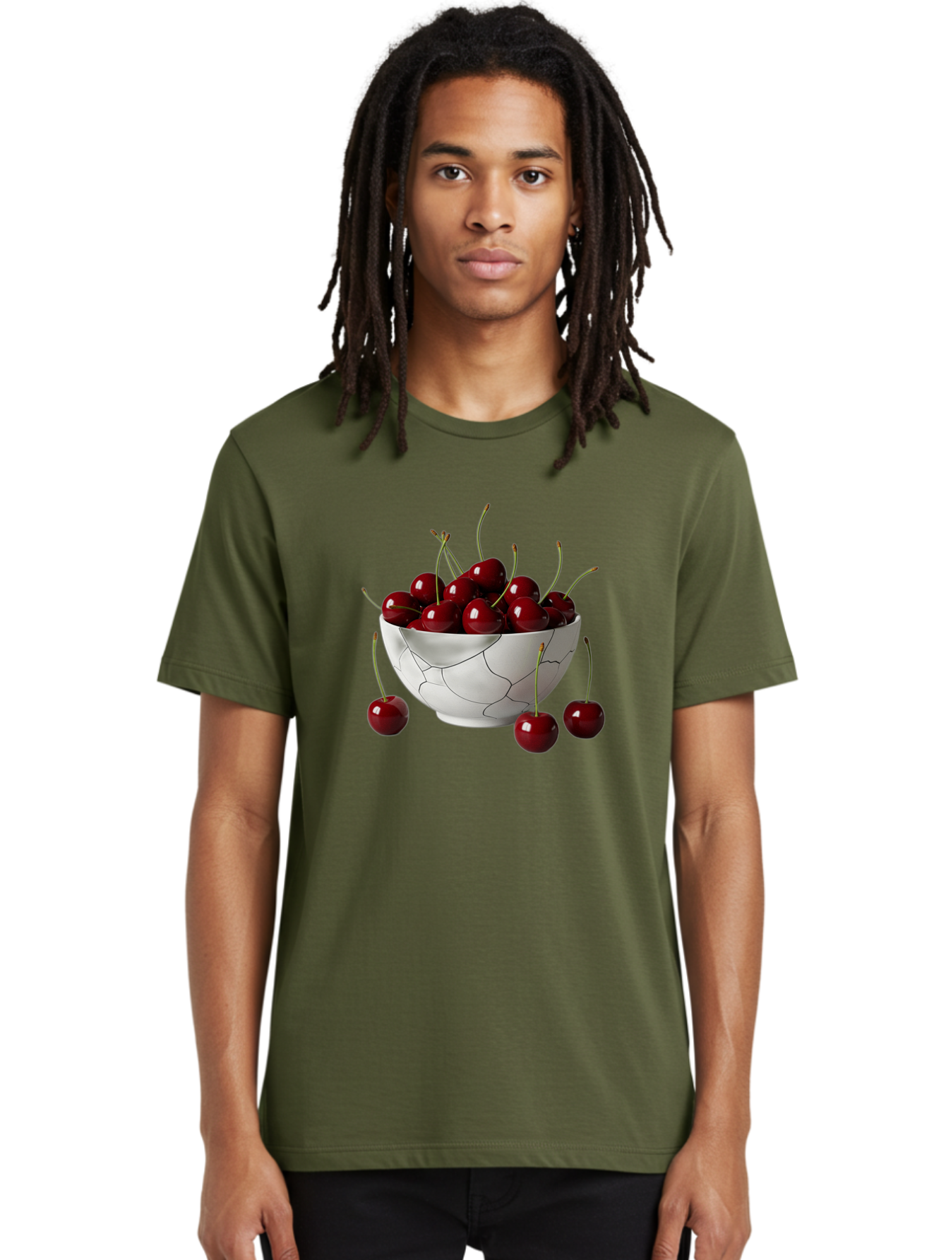 Cracked-Bowl-Cherries Men'S Graphic Tee, 100% Cotton, Comfortable Casual Summer Wear, Machine Washable, Vintage Camera, Old Camera, Antique Camera, Black Camera, Classic Photography, Photography Equipment, Nostalgic Device, Film Camera, Bai742
