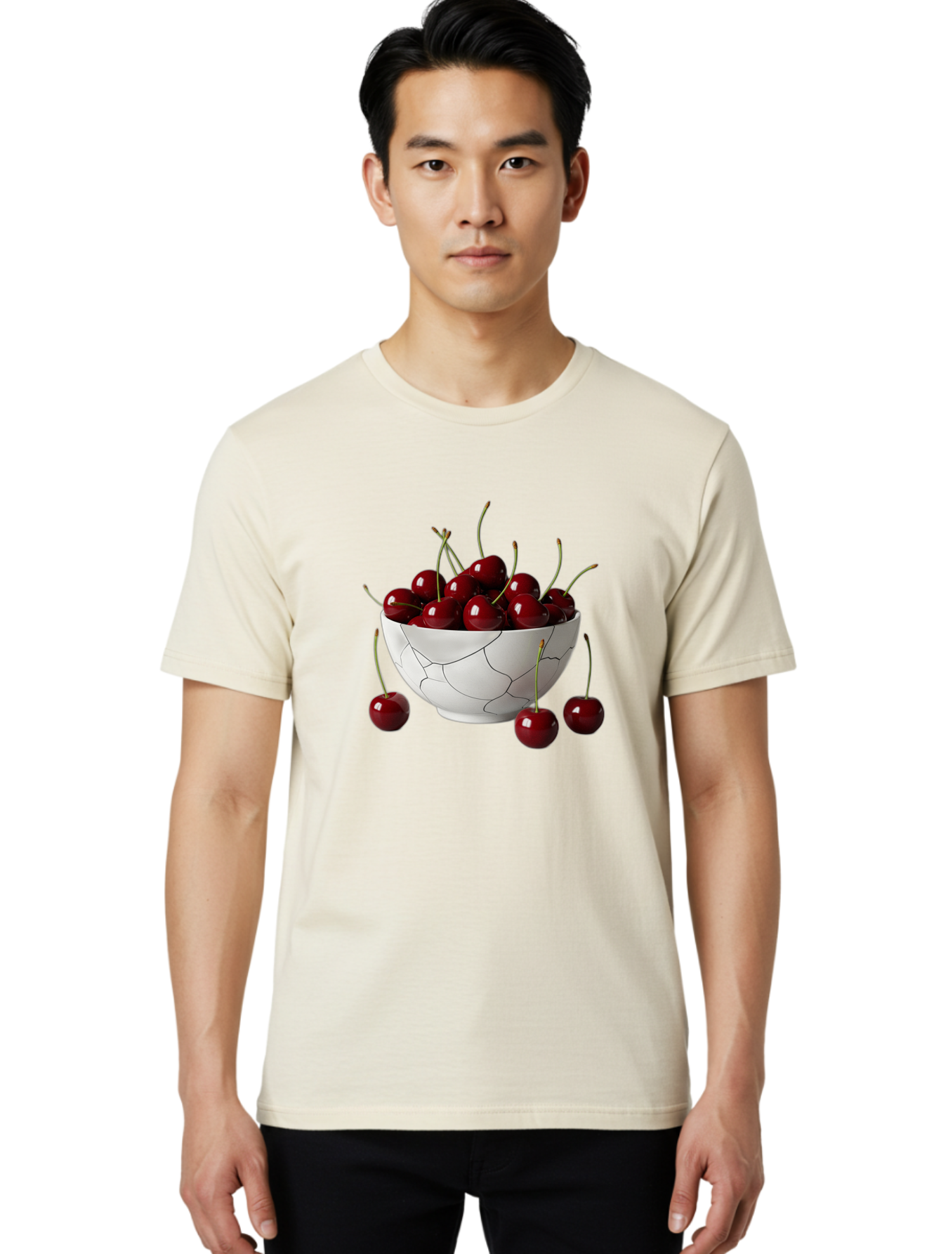 Cracked-Bowl-Cherries Men'S Graphic Tee, 100% Cotton, Comfortable Casual Summer Wear, Machine Washable, Vintage Camera, Old Camera, Antique Camera, Black Camera, Classic Photography, Photography Equipment, Nostalgic Device, Film Camera, Bai742