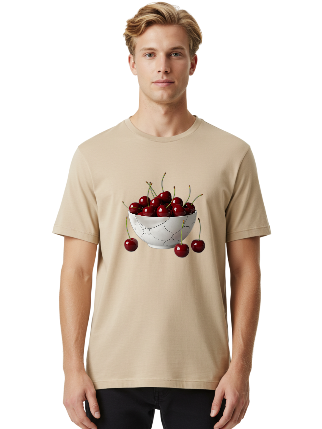Cracked-Bowl-Cherries Men'S Graphic Tee, 100% Cotton, Comfortable Casual Summer Wear, Machine Washable, Vintage Camera, Old Camera, Antique Camera, Black Camera, Classic Photography, Photography Equipment, Nostalgic Device, Film Camera, Bai742