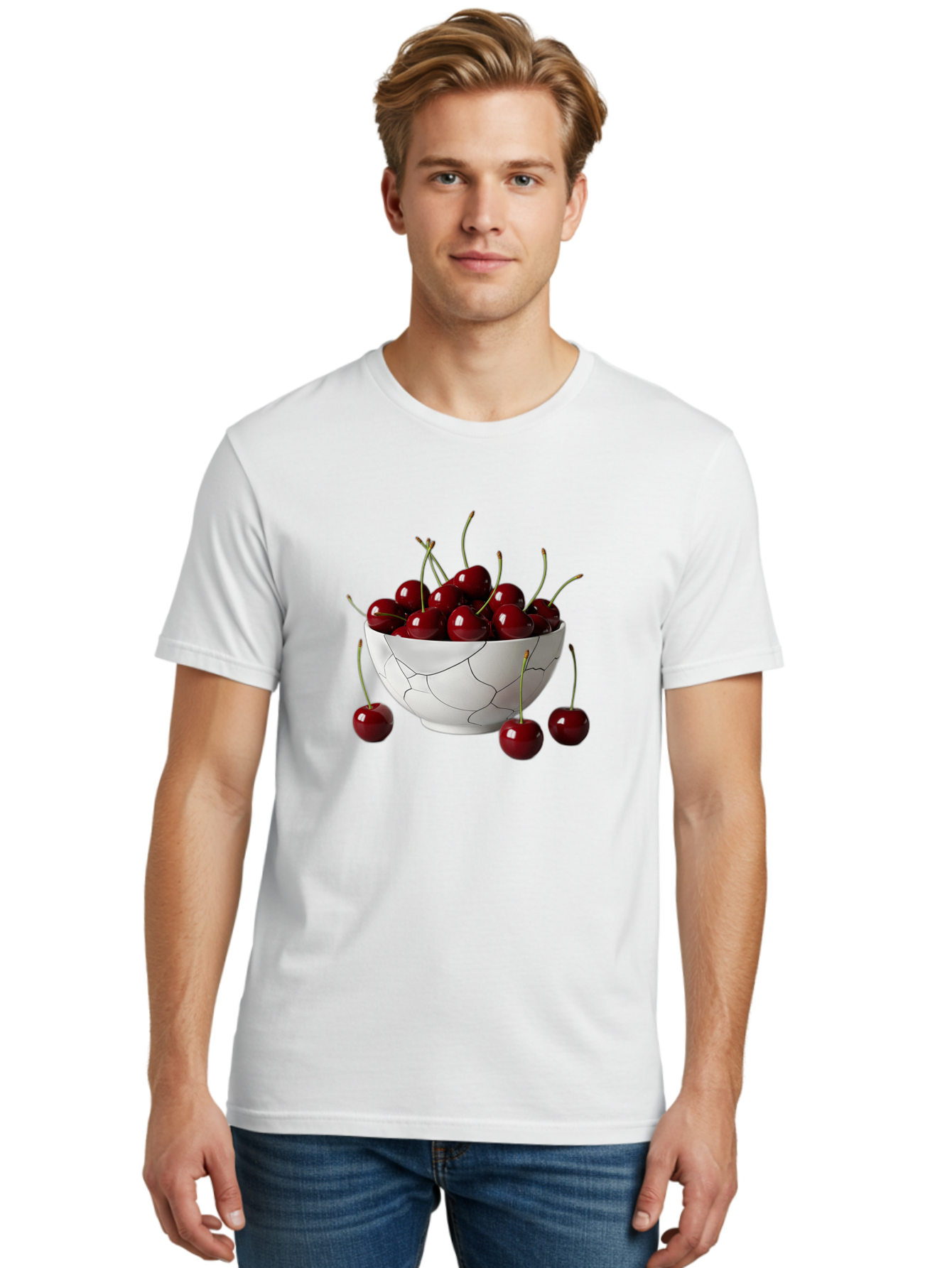 Cracked-Bowl-Cherries Men'S Graphic Tee, 100% Cotton, Comfortable Casual Summer Wear, Machine Washable, Vintage Camera, Old Camera, Antique Camera, Black Camera, Classic Photography, Photography Equipment, Nostalgic Device, Film Camera, Bai742