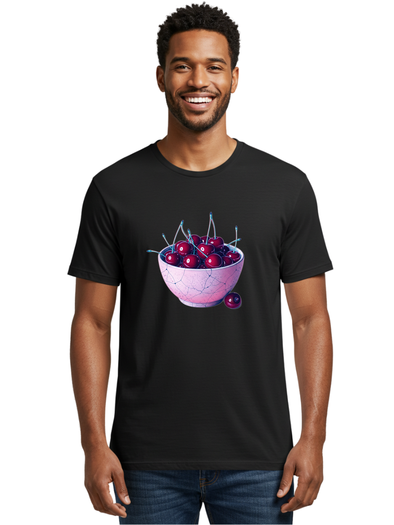 Cracked-Bowl-Of-Cherries Men'S Graphic Tee, 100% Cotton, Comfortable Casual Summer Wear, Machine Washable, Vintage Camera, Old Camera, Antique Camera, Black Camera, Classic Photography, Photography Equipment, Nostalgic Device, Film Camera, Bai743