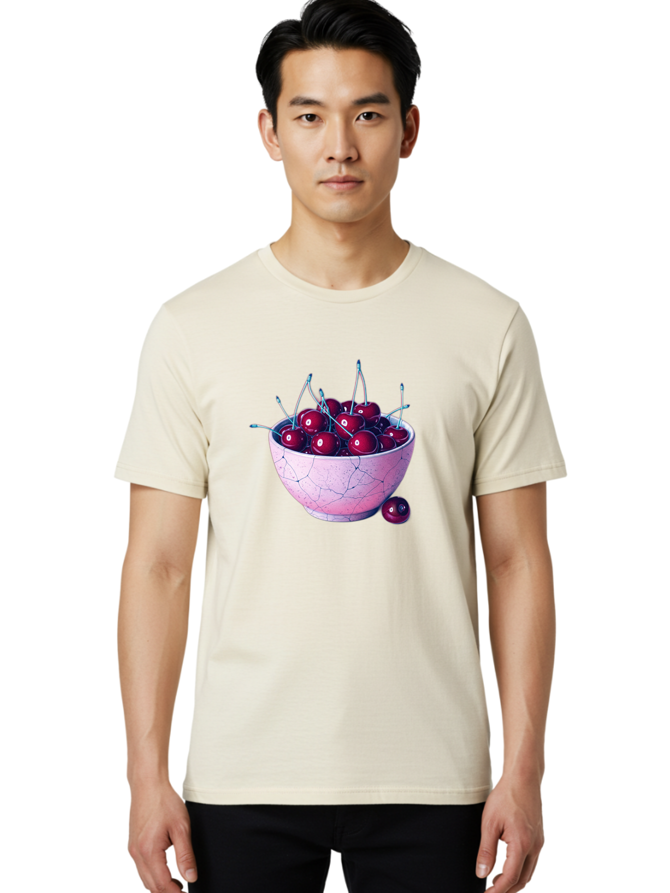 Cracked-Bowl-Of-Cherries Men'S Graphic Tee, 100% Cotton, Comfortable Casual Summer Wear, Machine Washable, Vintage Camera, Old Camera, Antique Camera, Black Camera, Classic Photography, Photography Equipment, Nostalgic Device, Film Camera, Bai743
