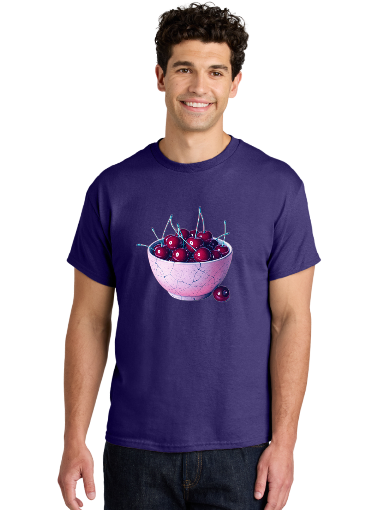 Cracked-Bowl-Of-Cherries Men'S Graphic Tee, 100% Cotton, Comfortable Casual Summer Wear, Machine Washable, Vintage Camera, Old Camera, Antique Camera, Black Camera, Classic Photography, Photography Equipment, Nostalgic Device, Film Camera, Bai743