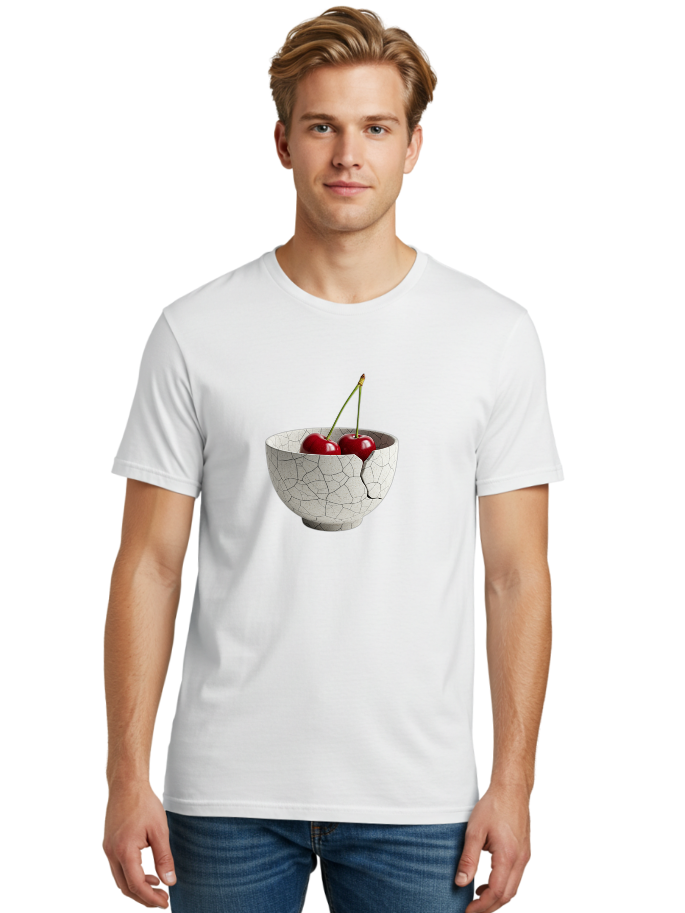 Cracked-Bowl-With-Cherries Men'S Graphic Tee, 100% Cotton, Comfortable Casual Summer Wear, Machine Washable, Vintage Camera, Old Camera, Antique Camera, Black Camera, Classic Photography, Photography Equipment, Nostalgic Device, Film Camera, Bai744