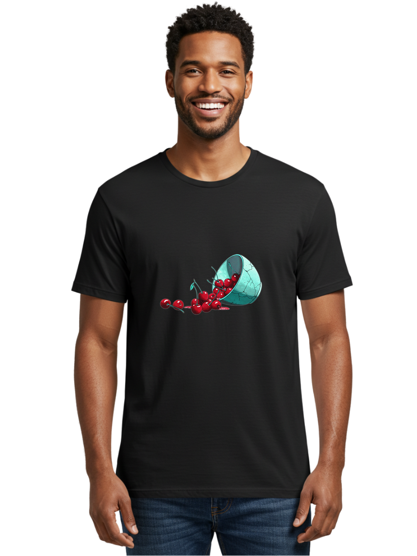 Cracked-Cup-Cherries Men'S Graphic Tee, 100% Cotton, Comfortable Casual Summer Wear, Machine Washable, Vintage Camera, Old Camera, Antique Camera, Black Camera, Classic Photography, Photography Equipment, Nostalgic Device, Film Camera, Bai745