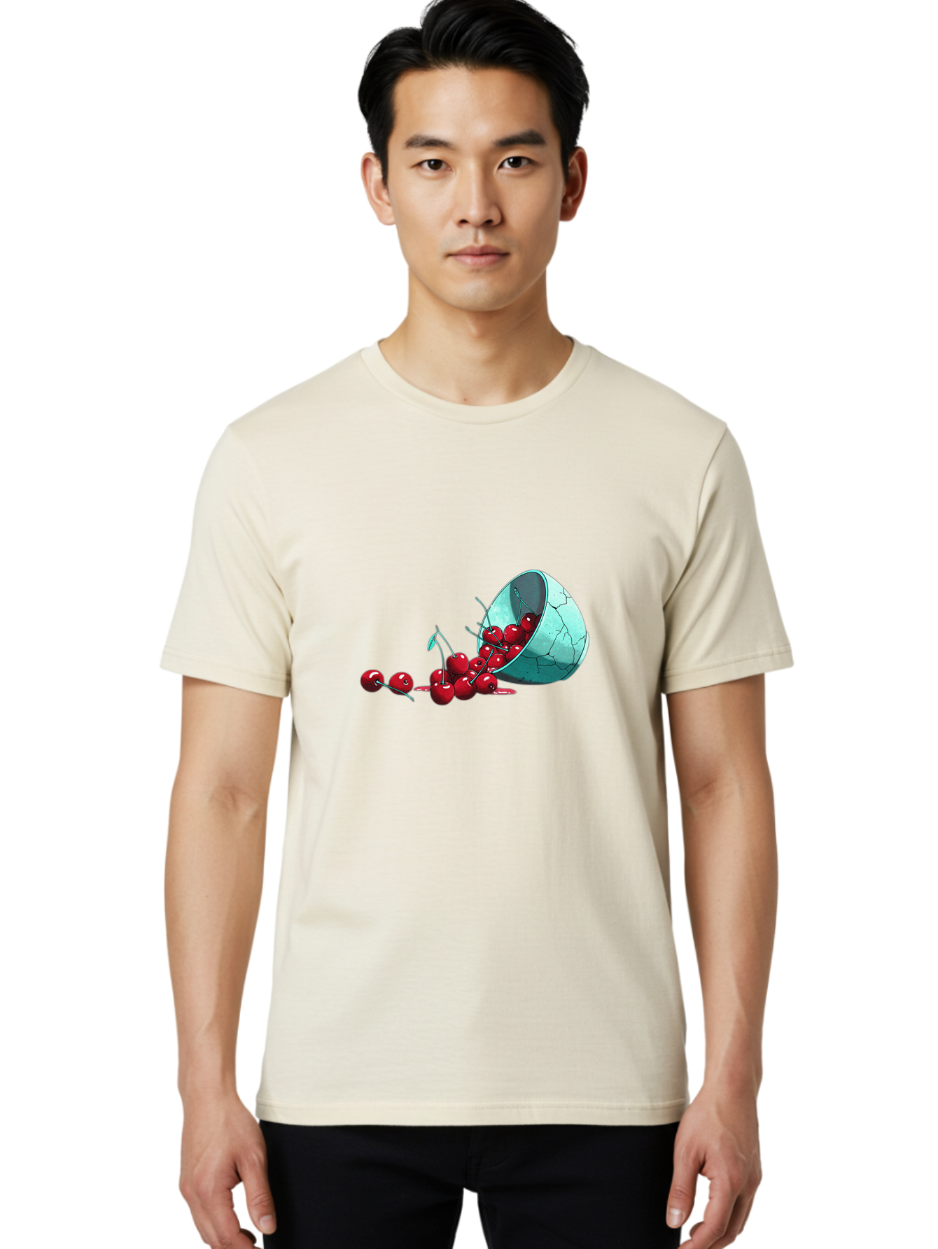 Cracked-Cup-Cherries Men'S Graphic Tee, 100% Cotton, Comfortable Casual Summer Wear, Machine Washable, Vintage Camera, Old Camera, Antique Camera, Black Camera, Classic Photography, Photography Equipment, Nostalgic Device, Film Camera, Bai745