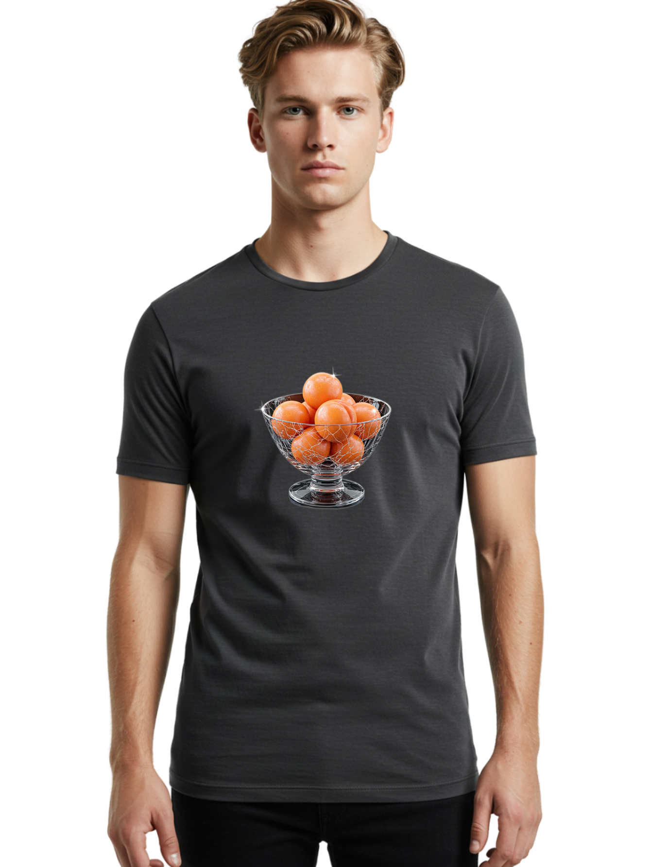 Cracked-Glass-Bowl-Of-Oranges Men'S Graphic Tee, 100% Cotton, Comfortable Casual Summer Wear, Machine Washable, Vintage Camera, Old Camera, Antique Camera, Black Camera, Classic Photography, Photography Equipment, Nostalgic Device, Bai746