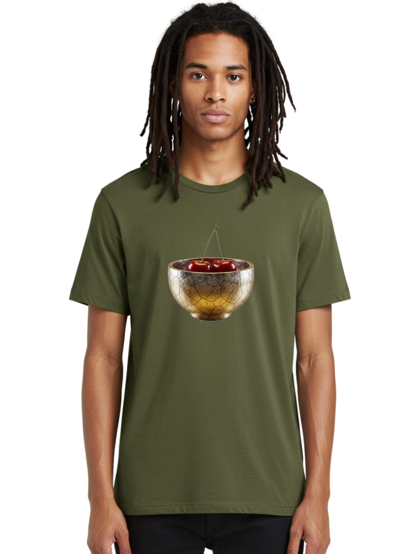 Cracked-Gold-Bowl-With-Cherries Men'S Graphic Tee, 100% Cotton, Comfortable Casual Summer Wear, Machine Washable, Vintage Camera, Old Camera, Antique Camera, Black Camera, Classic Photography, Photography Equipment, Nostalgic Device, Bai747