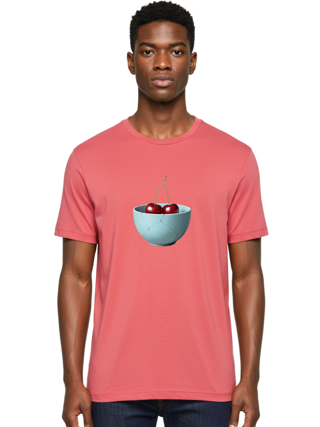 Cracked-White-Bowl-Cherries Men'S Graphic Tee, 100% Cotton, Comfortable Casual Summer Wear, Machine Washable, Vintage Camera, Old Camera, Antique Camera, Black Camera, Classic Photography, Photography Equipment, Nostalgic Device, Film Camera, Bai748