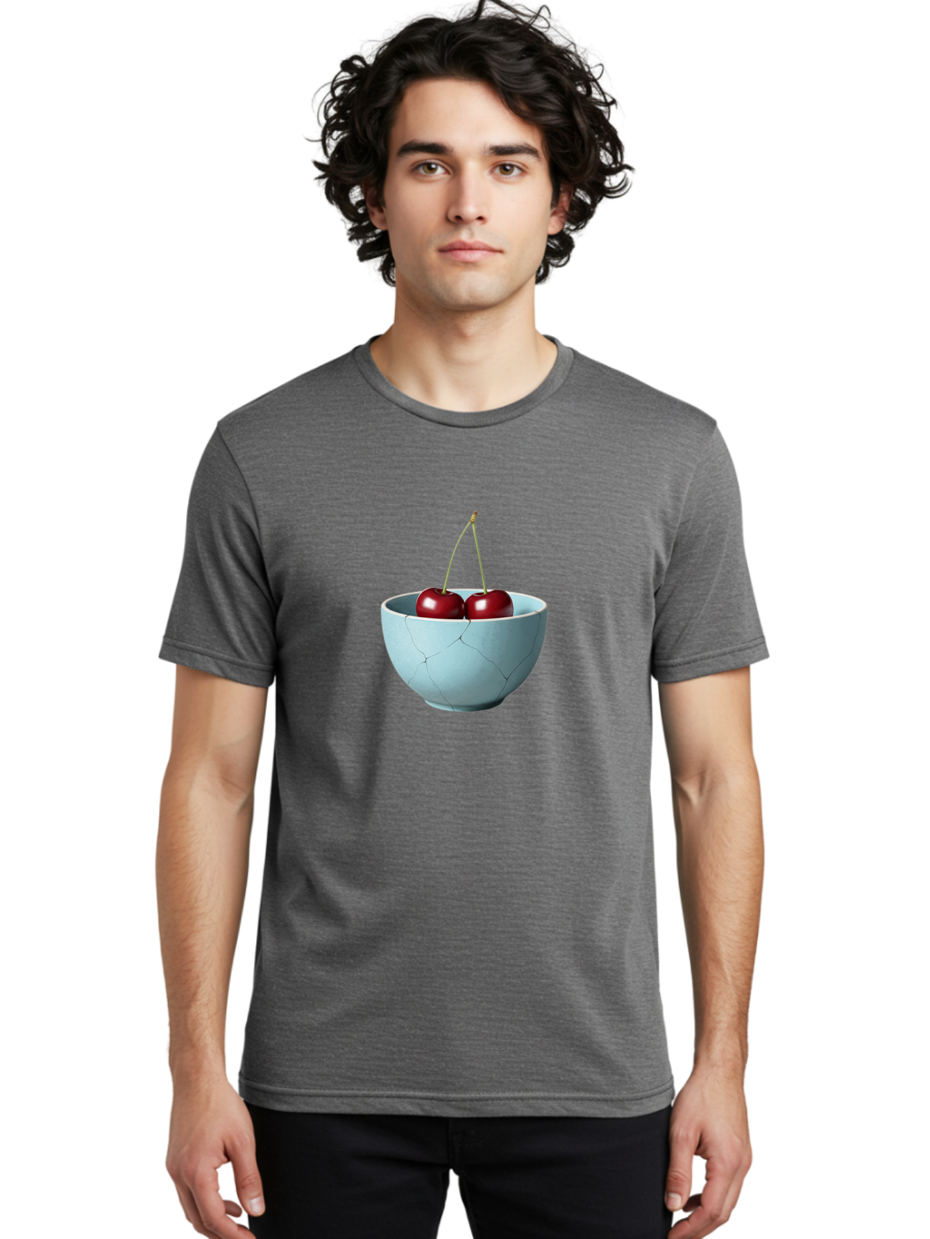 Cracked-White-Bowl-Cherries Men'S Graphic Tee, 100% Cotton, Comfortable Casual Summer Wear, Machine Washable, Vintage Camera, Old Camera, Antique Camera, Black Camera, Classic Photography, Photography Equipment, Nostalgic Device, Film Camera, Bai748