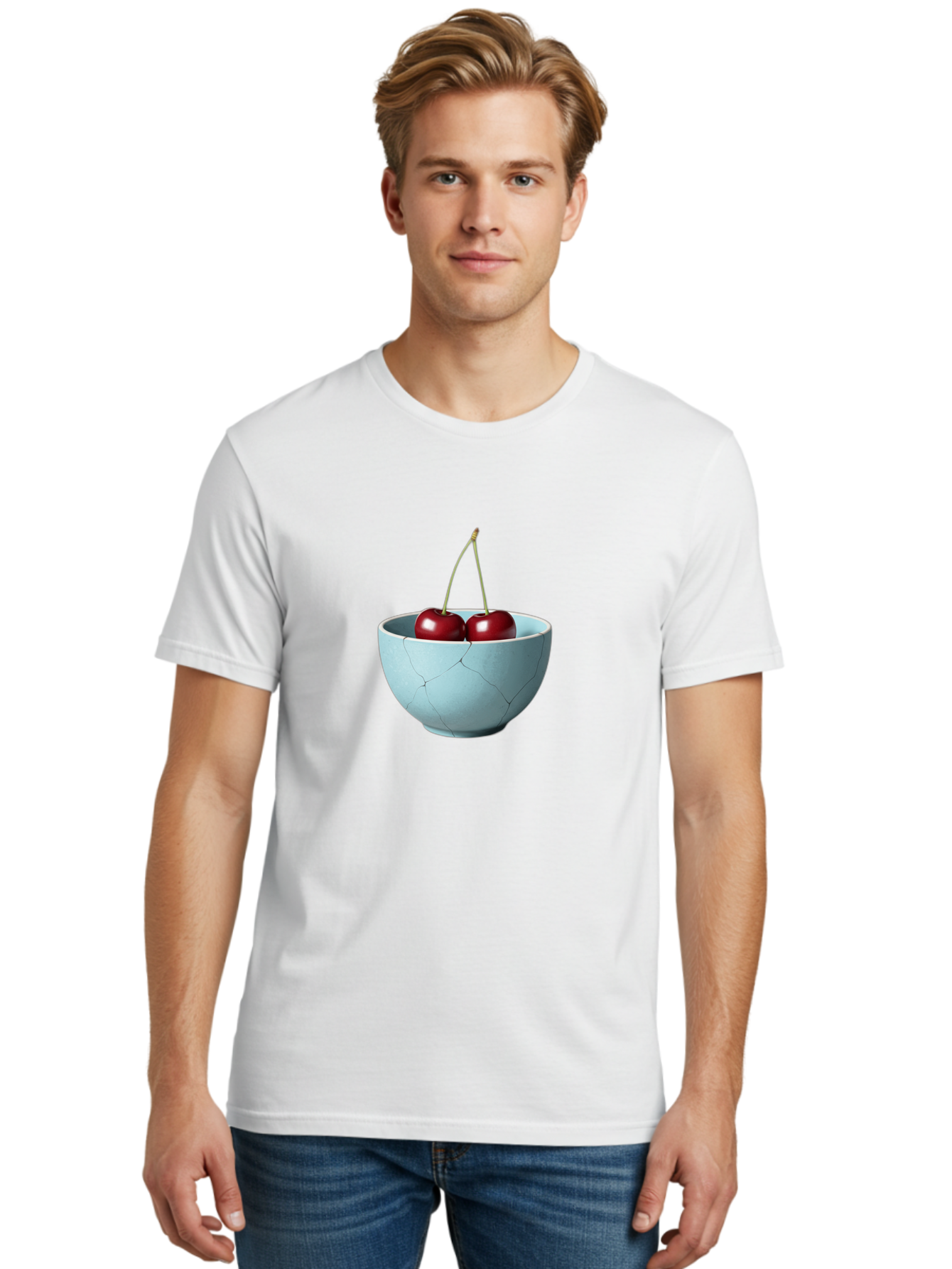 Cracked-White-Bowl-Cherries Men'S Graphic Tee, 100% Cotton, Comfortable Casual Summer Wear, Machine Washable, Vintage Camera, Old Camera, Antique Camera, Black Camera, Classic Photography, Photography Equipment, Nostalgic Device, Film Camera, Bai748