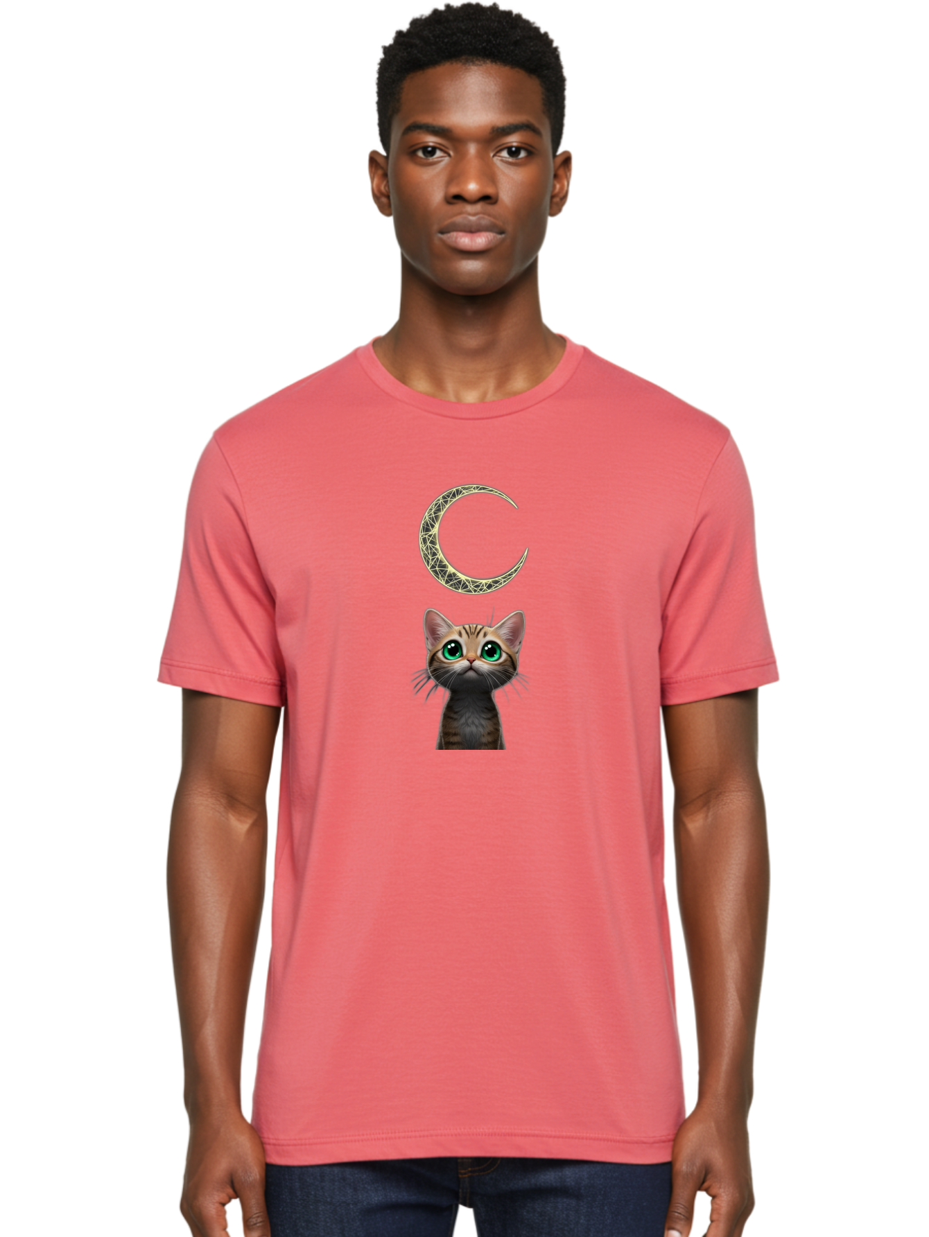 Crescent-Moon-Cat Men'S Graphic Tee, 100% Cotton, Comfortable Casual Summer Wear, Machine Washable, Vintage Camera, Old Camera, Antique Camera, Black Camera, Classic Photography, Photography Equipment, Nostalgic Device, Film Camera, Camera Art Bai749