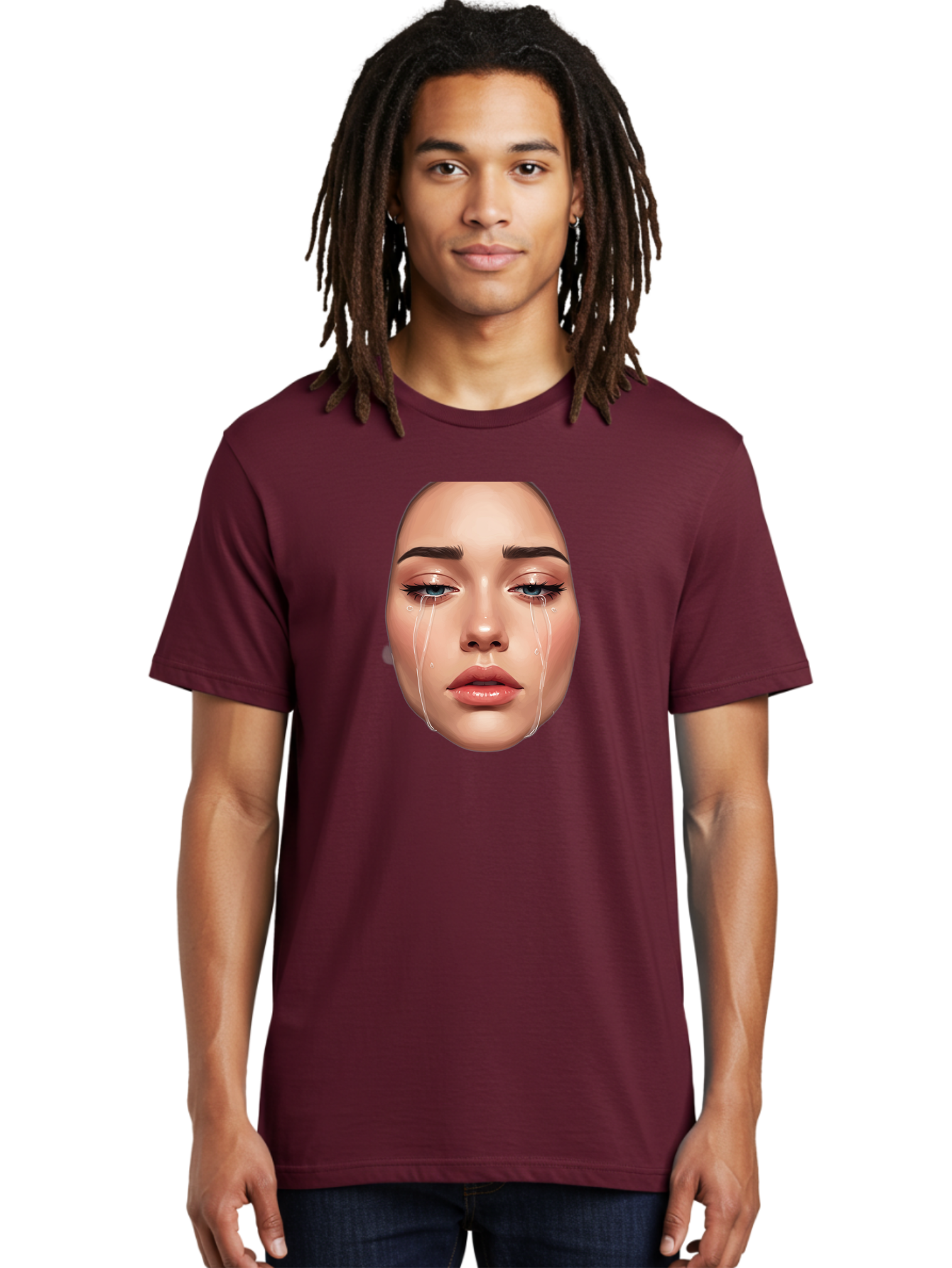 Crying-Face-1 Men'S Graphic Tee, 100% Cotton, Comfortable Casual Summer Wear, Machine Washable, Vintage Camera, Old Camera, Antique Camera, Black Camera, Classic Photography, Photography Equipment, Nostalgic Device, Film Camera, Camera Art Bai751