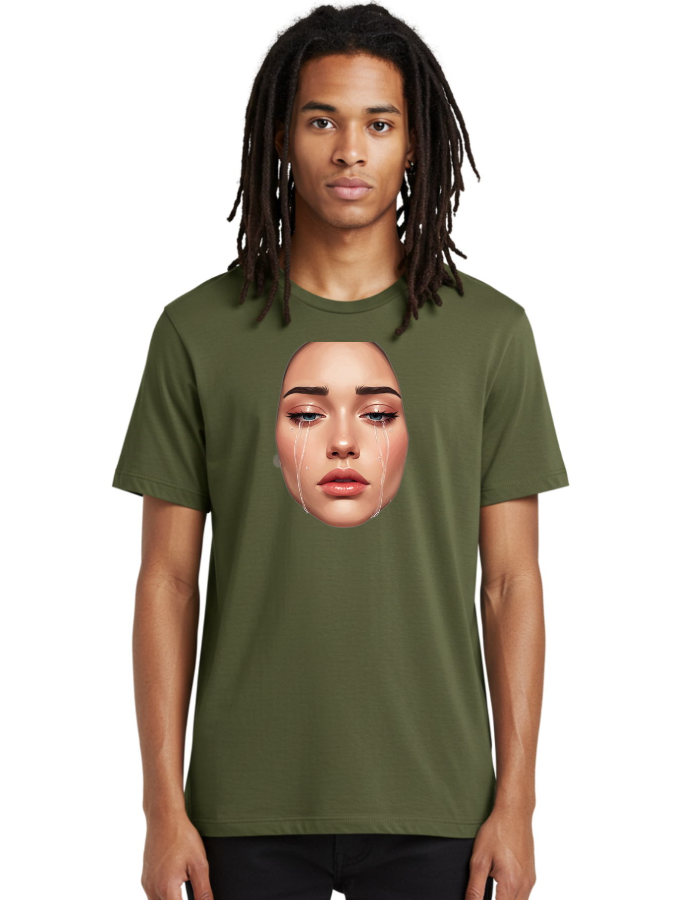 Crying-Face-1 Men'S Graphic Tee, 100% Cotton, Comfortable Casual Summer Wear, Machine Washable, Vintage Camera, Old Camera, Antique Camera, Black Camera, Classic Photography, Photography Equipment, Nostalgic Device, Film Camera, Camera Art Bai751