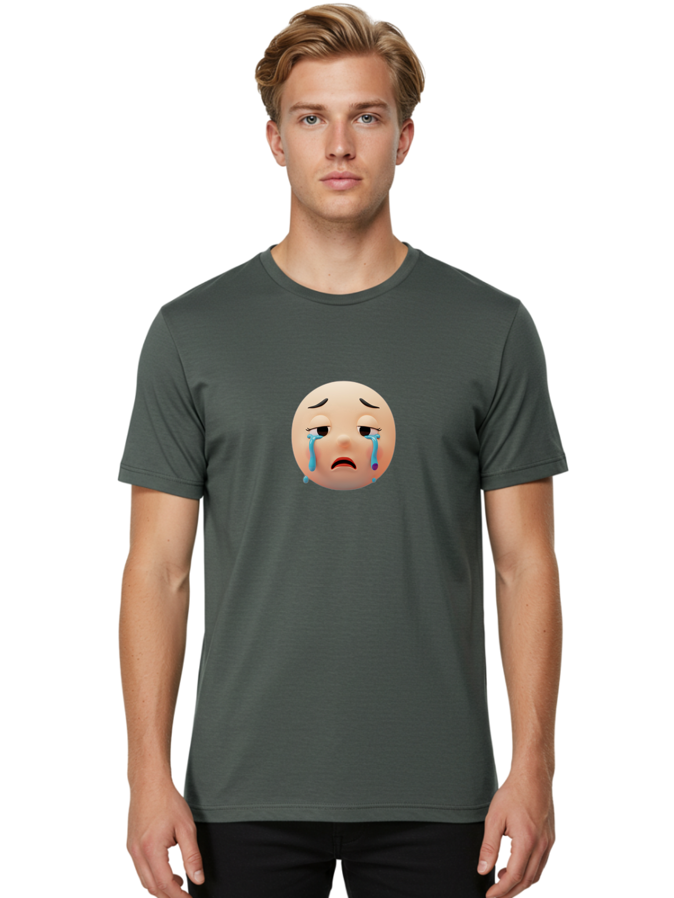 Crying-Face-4 Men'S Graphic Tee, 100% Cotton, Comfortable Casual Summer Wear, Machine Washable, Vintage Camera, Old Camera, Antique Camera, Black Camera, Classic Photography, Photography Equipment, Nostalgic Device, Film Camera, Camera Art Bai754
