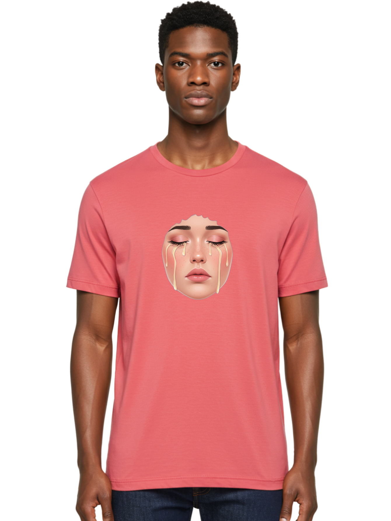 Crying-Face-Mask Men'S Graphic Tee, 100% Cotton, Comfortable Casual Summer Wear, Machine Washable, Vintage Camera, Old Camera, Antique Camera, Black Camera, Classic Photography, Photography Equipment, Nostalgic Device, Film Camera, Camera Art Bai755