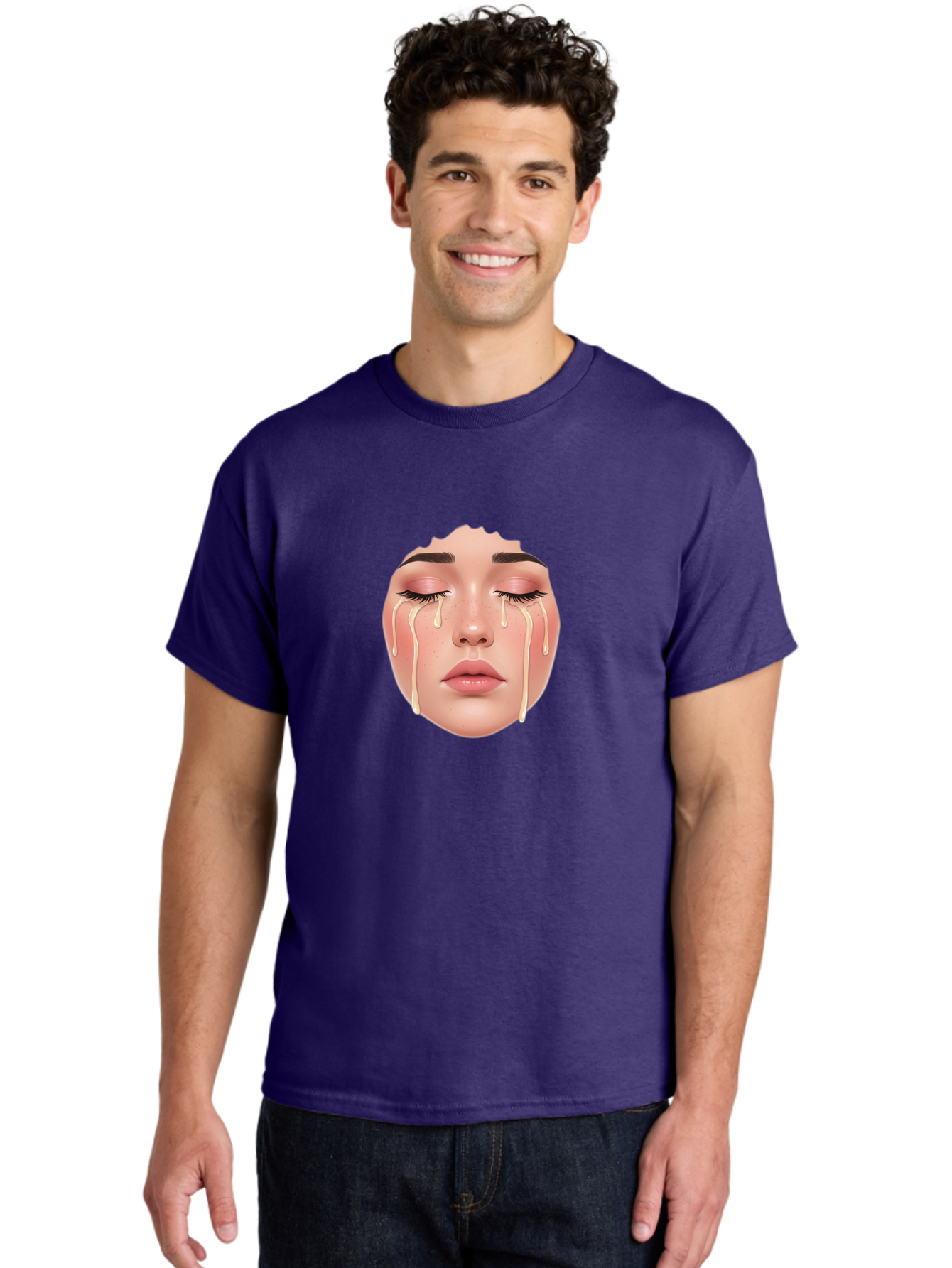Crying-Face-Mask Men'S Graphic Tee, 100% Cotton, Comfortable Casual Summer Wear, Machine Washable, Vintage Camera, Old Camera, Antique Camera, Black Camera, Classic Photography, Photography Equipment, Nostalgic Device, Film Camera, Camera Art Bai755