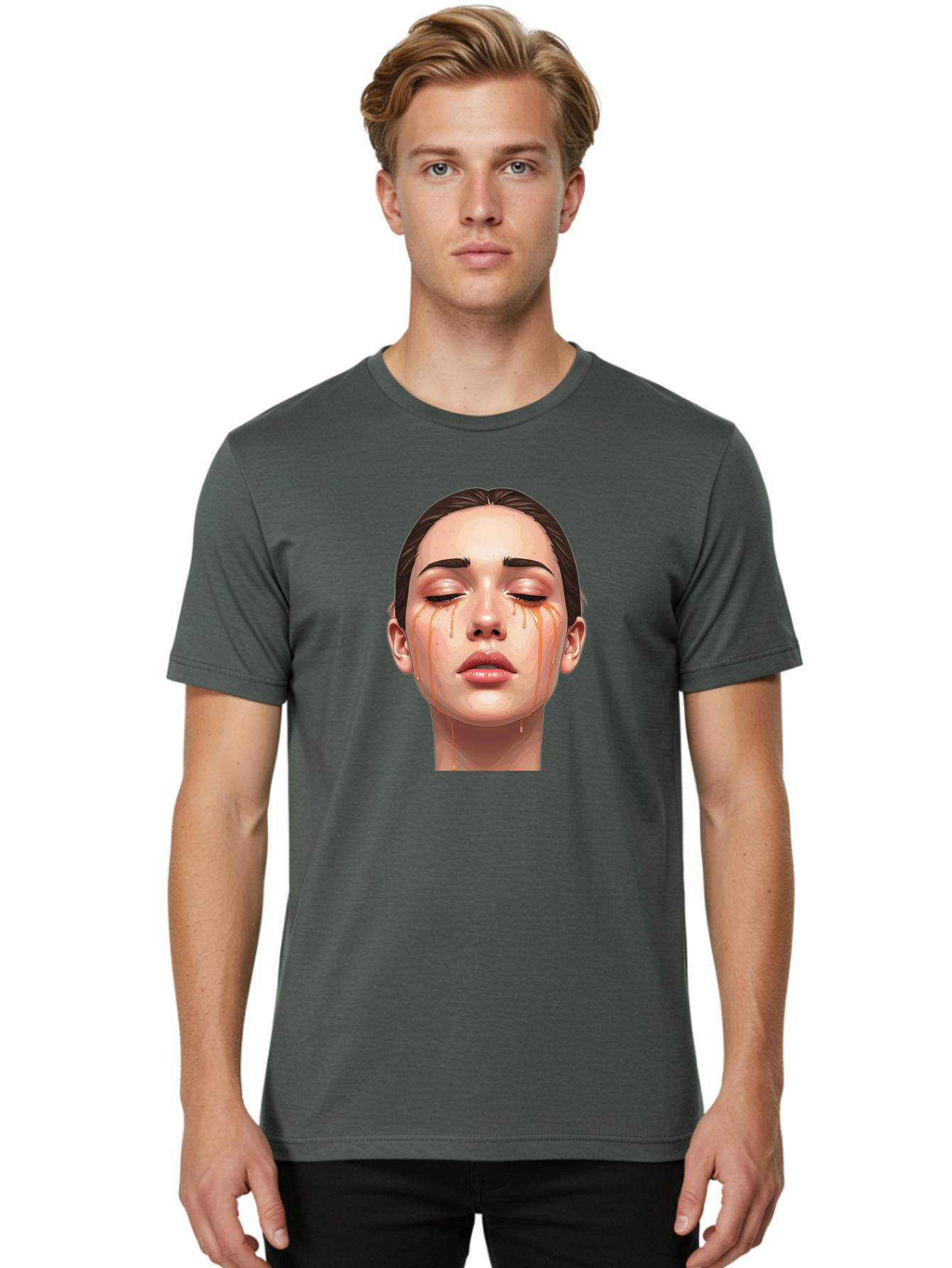 Crying-Woman-1 Men'S Graphic Tee, 100% Cotton, Comfortable Casual Summer Wear, Machine Washable, Vintage Camera, Old Camera, Antique Camera, Black Camera, Classic Photography, Photography Equipment, Nostalgic Device, Film Camera, Camera Art Bai757