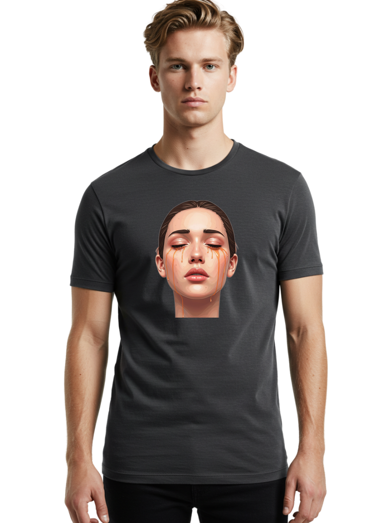 Crying-Woman-1 Men'S Graphic Tee, 100% Cotton, Comfortable Casual Summer Wear, Machine Washable, Vintage Camera, Old Camera, Antique Camera, Black Camera, Classic Photography, Photography Equipment, Nostalgic Device, Film Camera, Camera Art Bai757