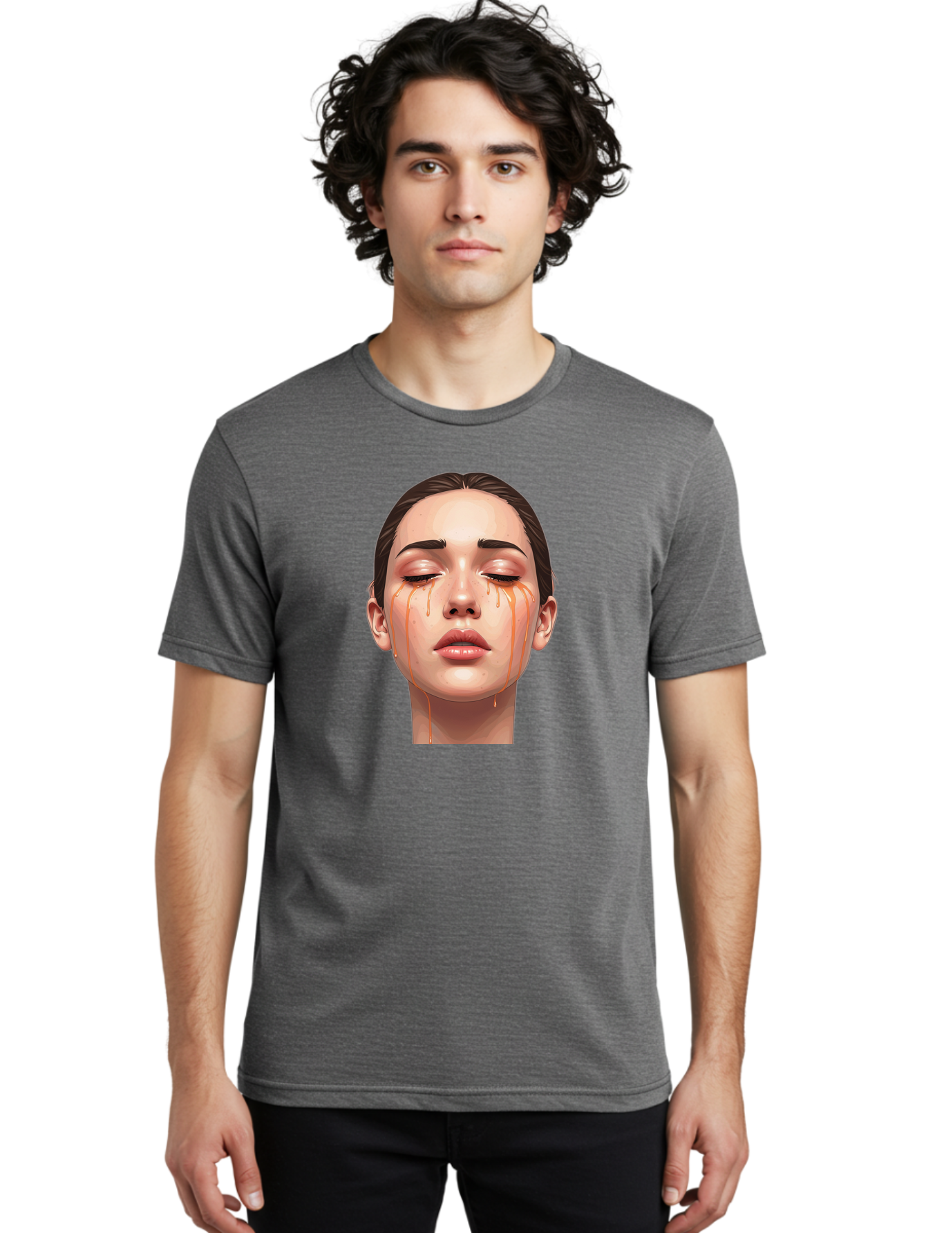 Crying-Woman-1 Men'S Graphic Tee, 100% Cotton, Comfortable Casual Summer Wear, Machine Washable, Vintage Camera, Old Camera, Antique Camera, Black Camera, Classic Photography, Photography Equipment, Nostalgic Device, Film Camera, Camera Art Bai757