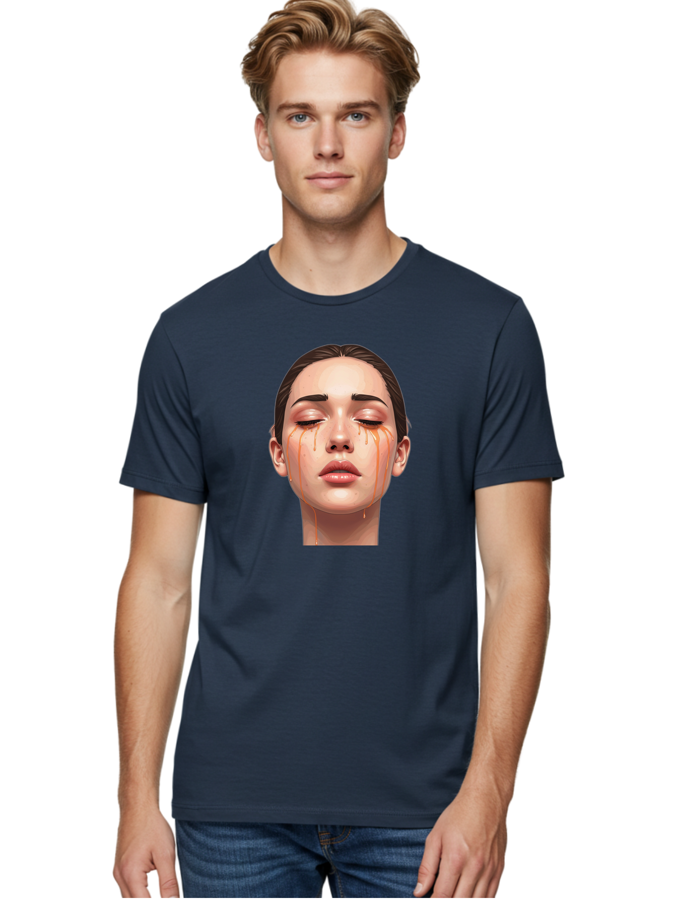 Crying-Woman-1 Men'S Graphic Tee, 100% Cotton, Comfortable Casual Summer Wear, Machine Washable, Vintage Camera, Old Camera, Antique Camera, Black Camera, Classic Photography, Photography Equipment, Nostalgic Device, Film Camera, Camera Art Bai757