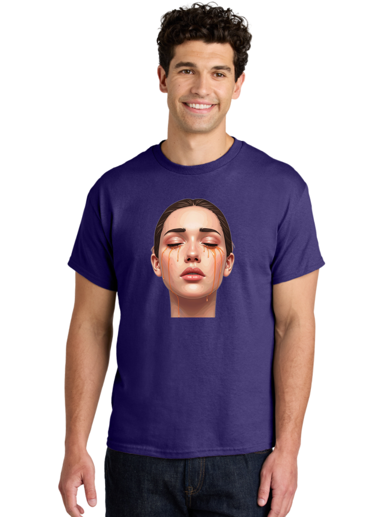 Crying-Woman-1 Men'S Graphic Tee, 100% Cotton, Comfortable Casual Summer Wear, Machine Washable, Vintage Camera, Old Camera, Antique Camera, Black Camera, Classic Photography, Photography Equipment, Nostalgic Device, Film Camera, Camera Art Bai757