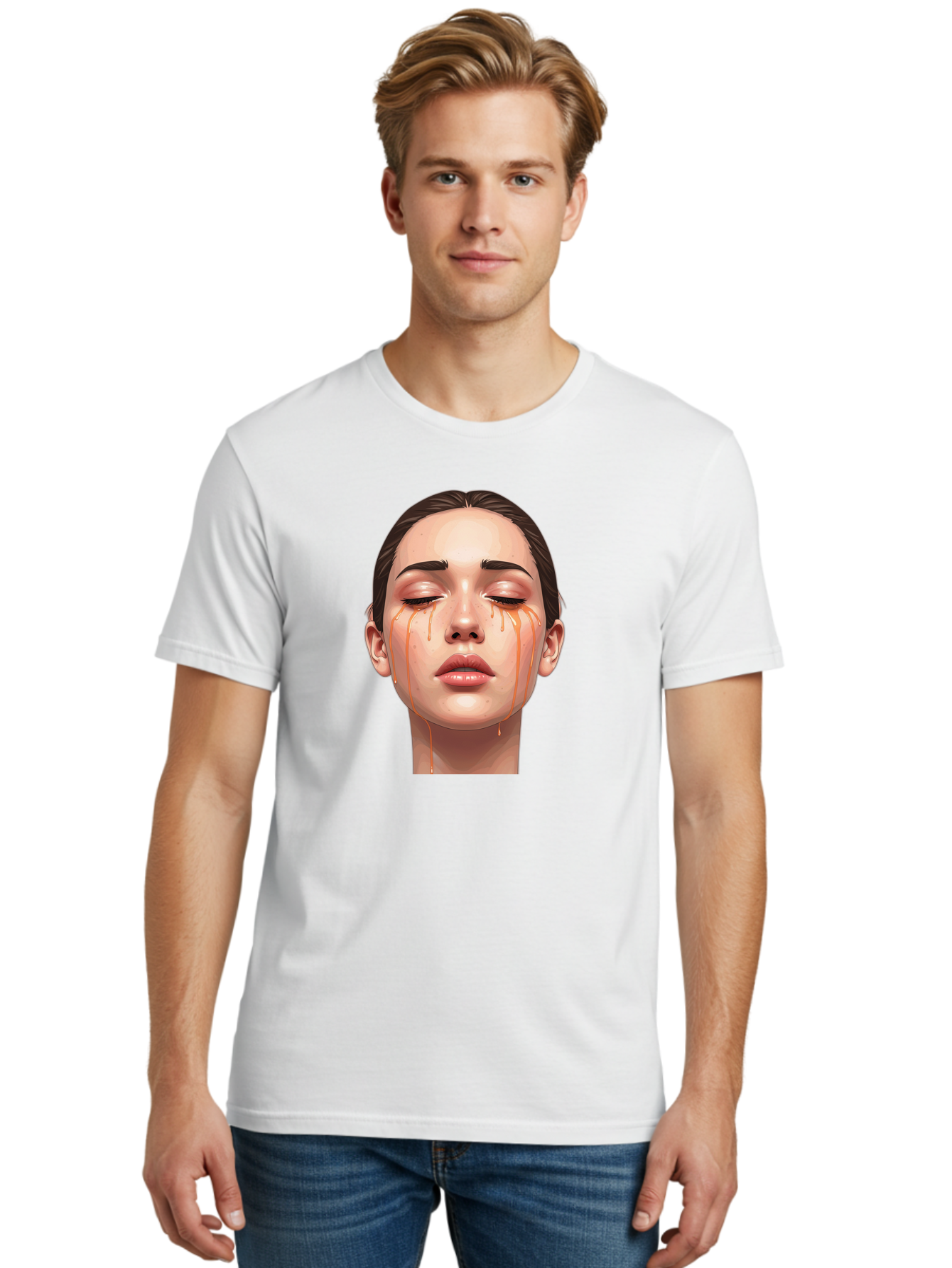 Crying-Woman-1 Men'S Graphic Tee, 100% Cotton, Comfortable Casual Summer Wear, Machine Washable, Vintage Camera, Old Camera, Antique Camera, Black Camera, Classic Photography, Photography Equipment, Nostalgic Device, Film Camera, Camera Art Bai757