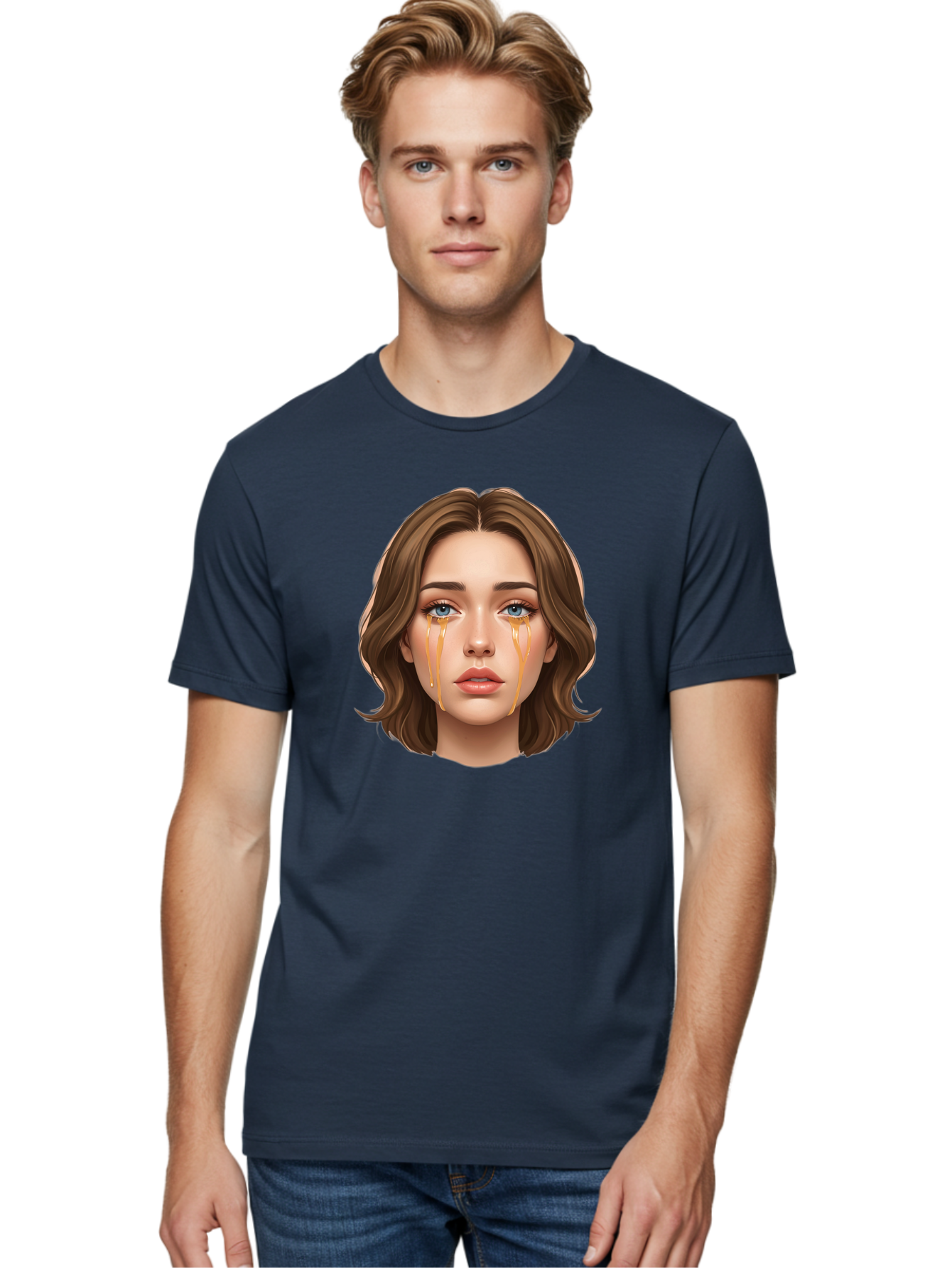 Crying-Woman-2 Men'S Graphic Tee, 100% Cotton, Comfortable Casual Summer Wear, Machine Washable, Vintage Camera, Old Camera, Antique Camera, Black Camera, Classic Photography, Photography Equipment, Nostalgic Device, Film Camera, Camera Art Bai758