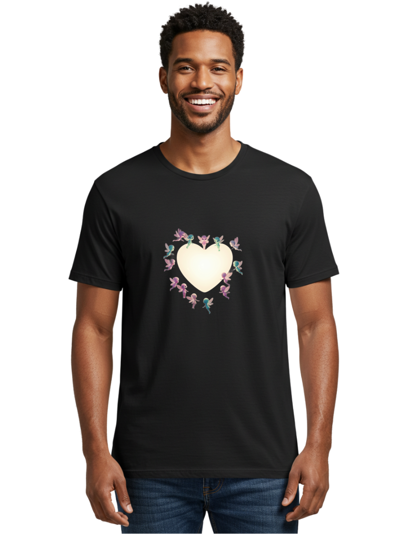 Cupid-Fairies-Heart Men'S Graphic Tee, 100% Cotton, Comfortable Casual Summer Wear, Machine Washable, Vintage Camera, Old Camera, Antique Camera, Black Camera, Classic Photography, Photography Equipment, Nostalgic Device, Film Camera, Bai760