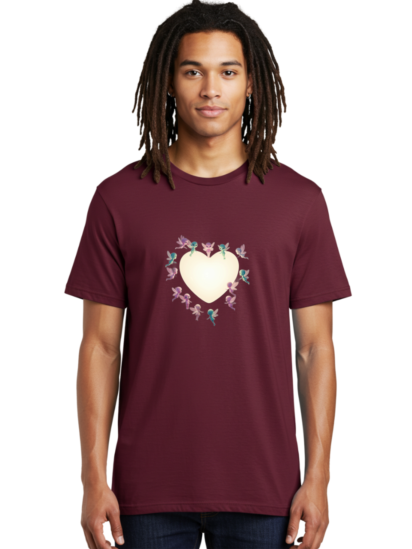 Cupid-Fairies-Heart Men'S Graphic Tee, 100% Cotton, Comfortable Casual Summer Wear, Machine Washable, Vintage Camera, Old Camera, Antique Camera, Black Camera, Classic Photography, Photography Equipment, Nostalgic Device, Film Camera, Bai760