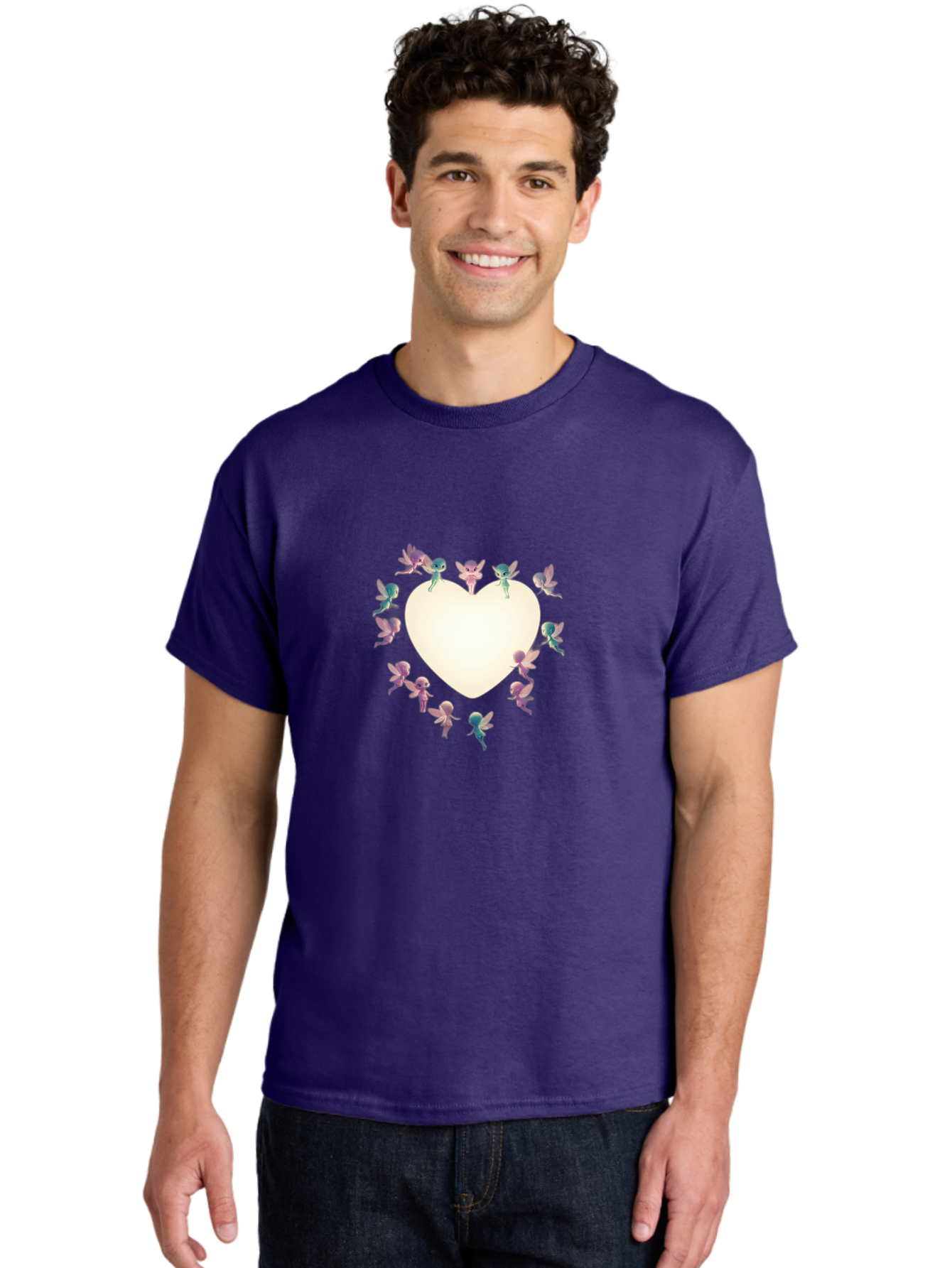 Cupid-Fairies-Heart Men'S Graphic Tee, 100% Cotton, Comfortable Casual Summer Wear, Machine Washable, Vintage Camera, Old Camera, Antique Camera, Black Camera, Classic Photography, Photography Equipment, Nostalgic Device, Film Camera, Bai760