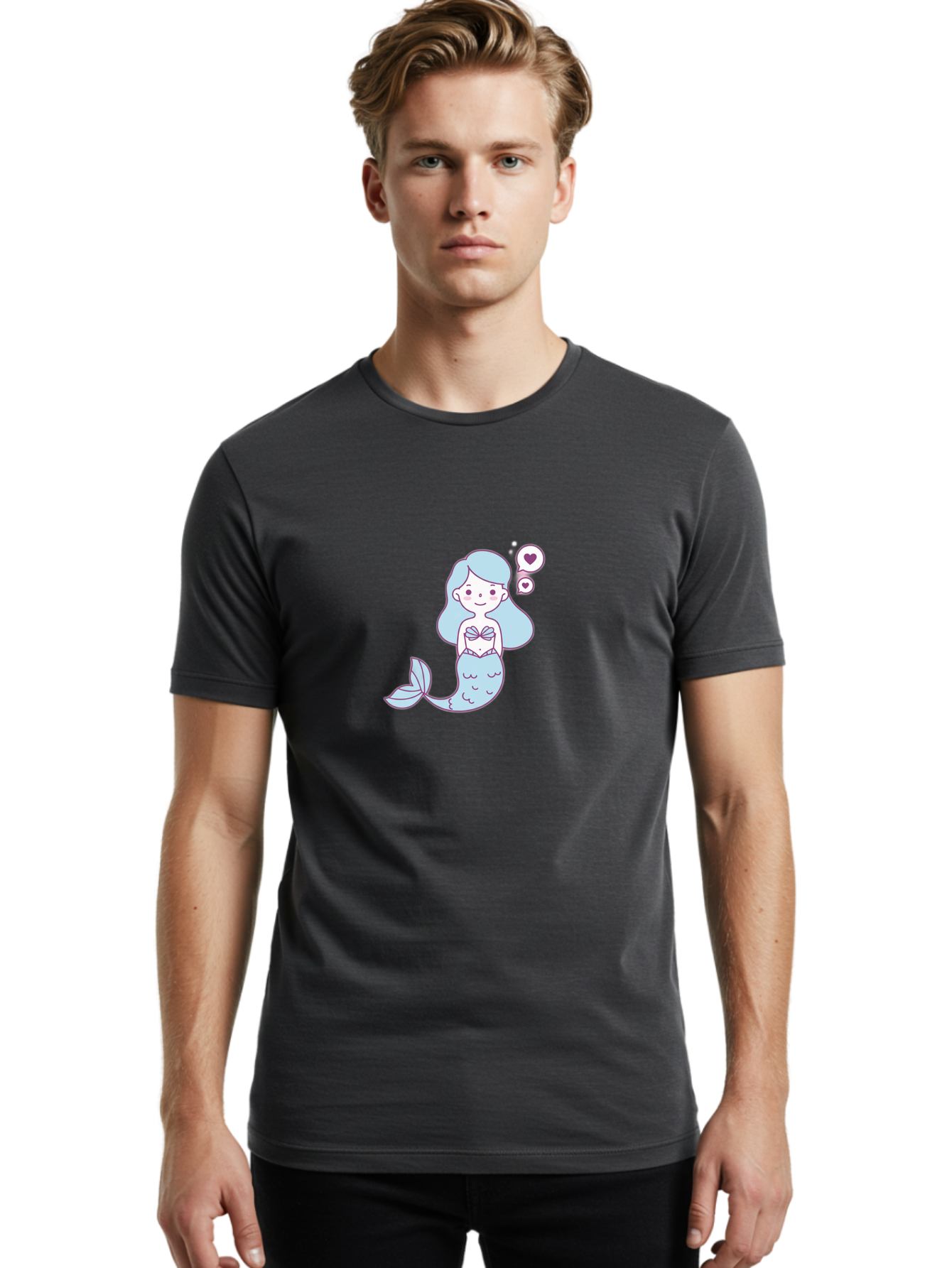Cute-Mermaid-1 Men'S Graphic Tee, 100% Cotton, Comfortable Casual Summer Wear, Machine Washable, Vintage Camera, Old Camera, Antique Camera, Black Camera, Classic Photography, Photography Equipment, Nostalgic Device, Film Camera, Camera Art Bai763
