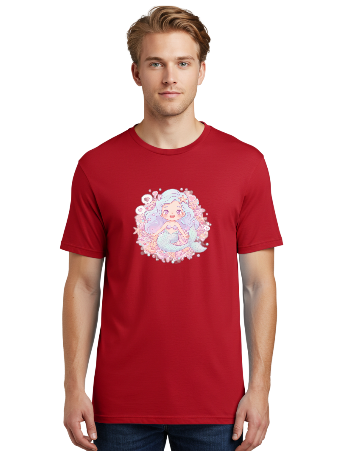 Cute-Mermaid-Girl-1 Men'S Graphic Tee, 100% Cotton, Comfortable Casual Summer Wear, Machine Washable, Vintage Camera, Old Camera, Antique Camera, Black Camera, Classic Photography, Photography Equipment, Nostalgic Device, Film Camera, Bai764