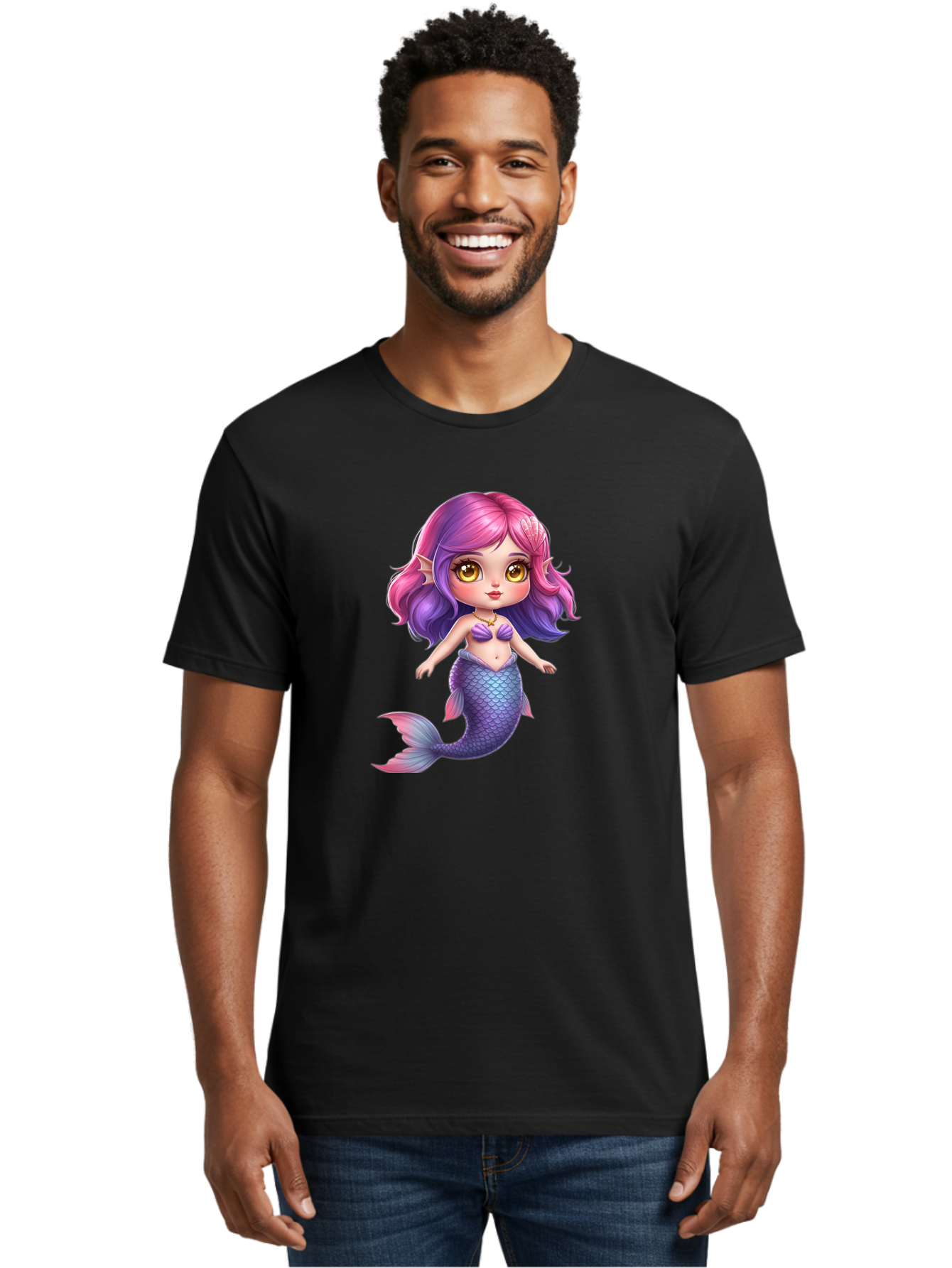 Cute-Mermaid-Girl Men'S Graphic Tee, 100% Cotton, Comfortable Casual Summer Wear, Machine Washable, Vintage Camera, Old Camera, Antique Camera, Black Camera, Classic Photography, Photography Equipment, Nostalgic Device, Film Camera, Camera Art Bai765