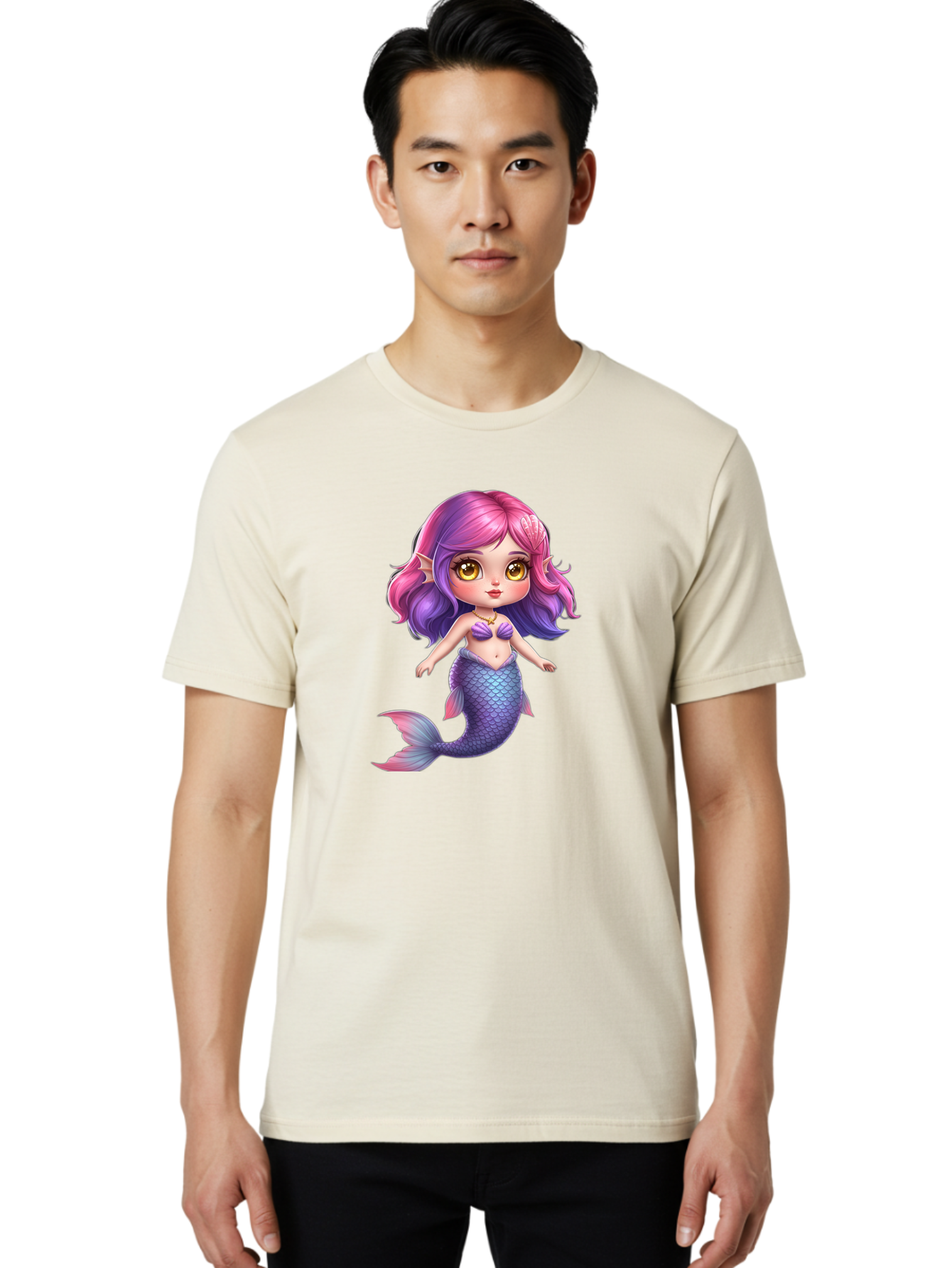 Cute-Mermaid-Girl Men'S Graphic Tee, 100% Cotton, Comfortable Casual Summer Wear, Machine Washable, Vintage Camera, Old Camera, Antique Camera, Black Camera, Classic Photography, Photography Equipment, Nostalgic Device, Film Camera, Camera Art Bai765