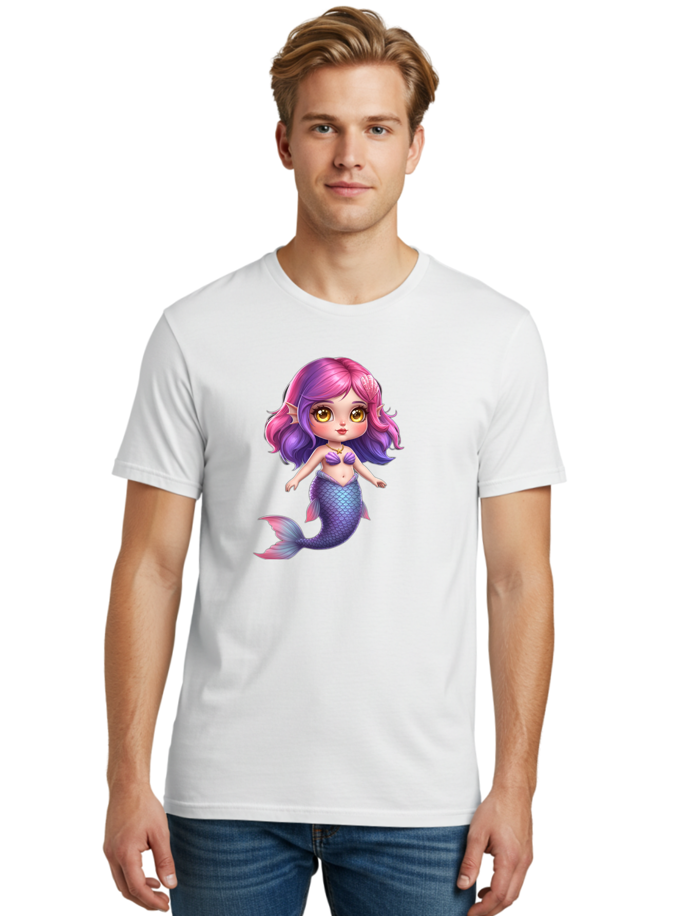 Cute-Mermaid-Girl Men'S Graphic Tee, 100% Cotton, Comfortable Casual Summer Wear, Machine Washable, Vintage Camera, Old Camera, Antique Camera, Black Camera, Classic Photography, Photography Equipment, Nostalgic Device, Film Camera, Camera Art Bai765