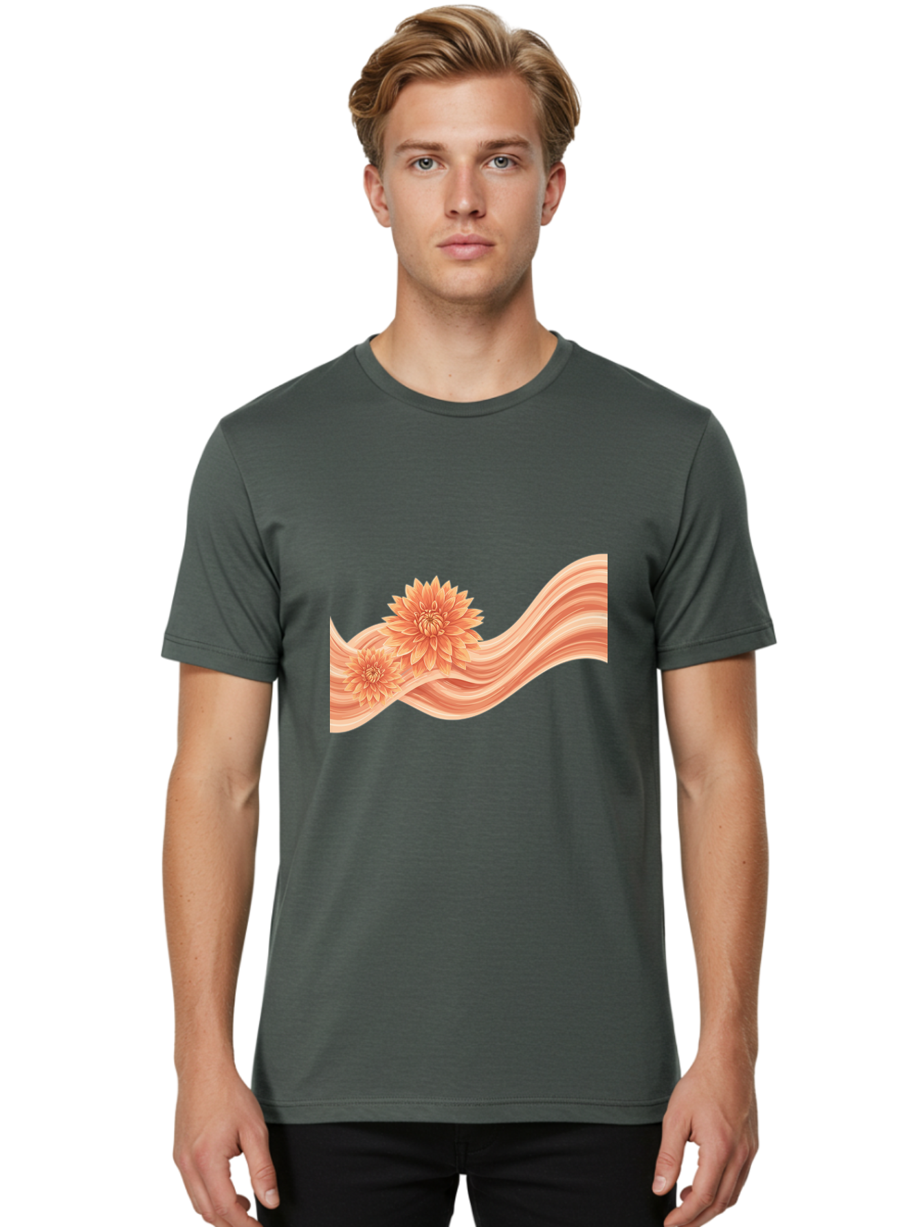 Dahlias-On-Ribbon Men'S Graphic Tee, 100% Cotton, Comfortable Casual Summer Wear, Machine Washable, Vintage Camera, Old Camera, Antique Camera, Black Camera, Classic Photography, Photography Equipment, Nostalgic Device, Film Camera, Camera Art Bai768