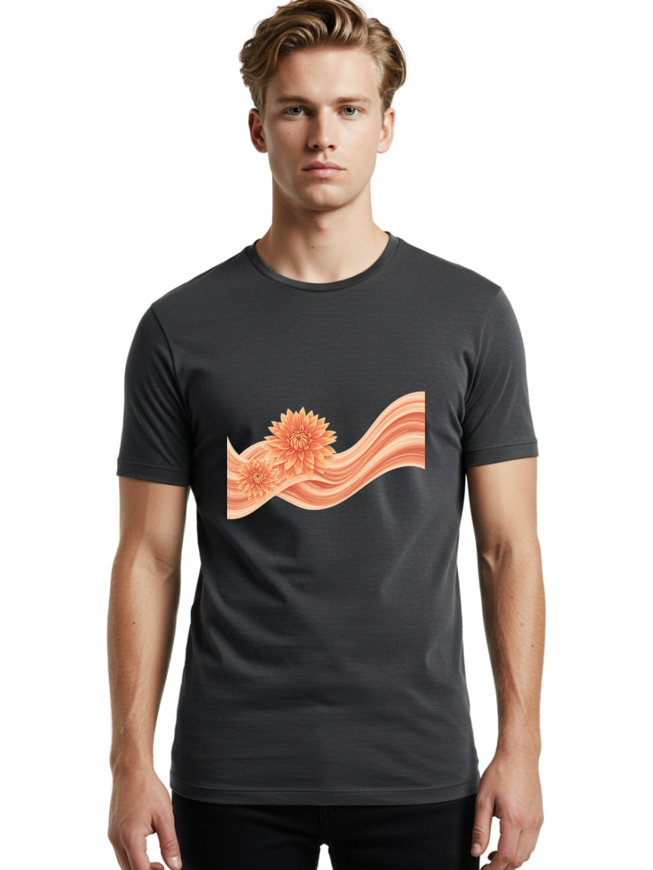Dahlias-On-Ribbon Men'S Graphic Tee, 100% Cotton, Comfortable Casual Summer Wear, Machine Washable, Vintage Camera, Old Camera, Antique Camera, Black Camera, Classic Photography, Photography Equipment, Nostalgic Device, Film Camera, Camera Art Bai768