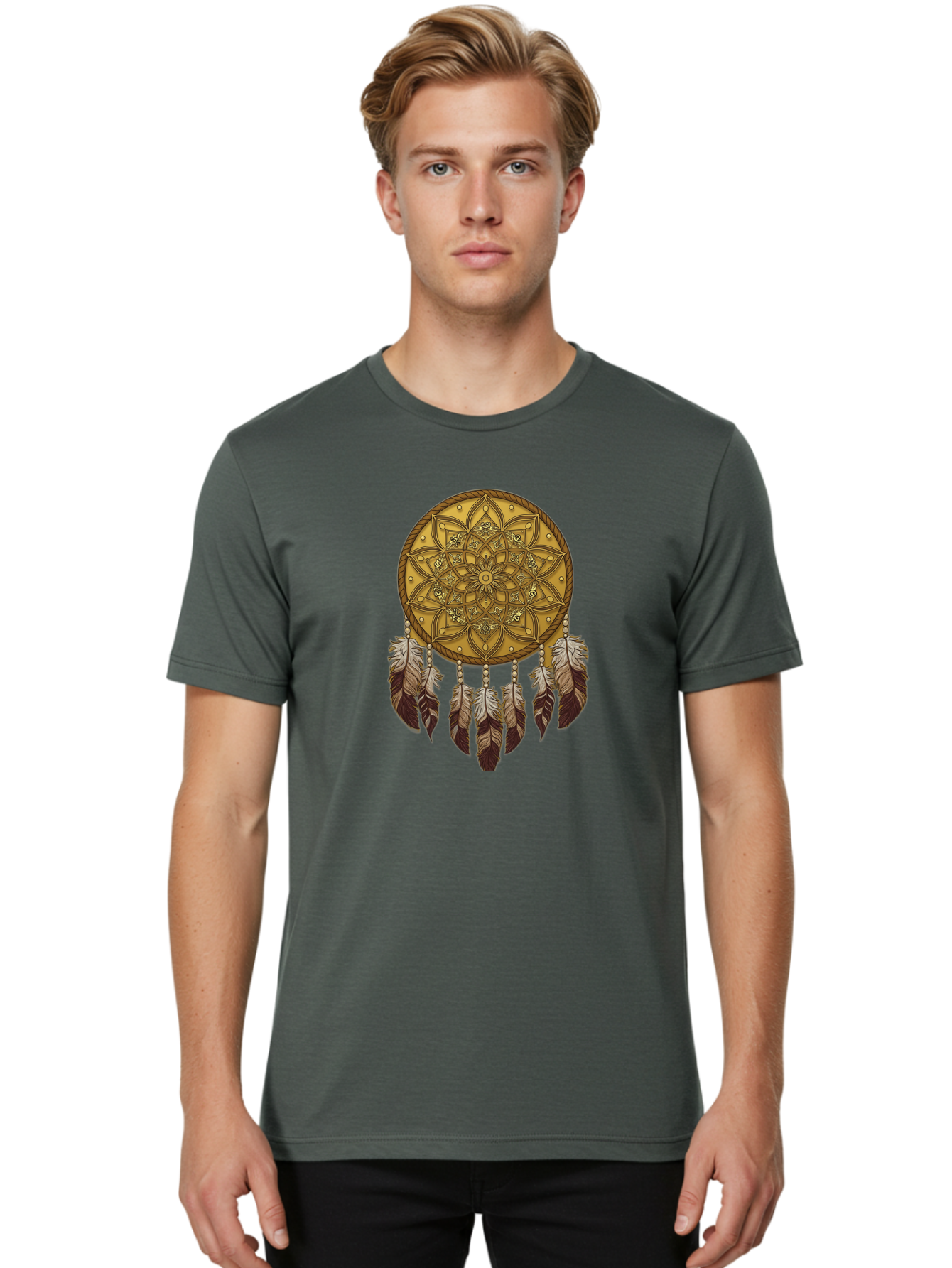 Dreamcatcher-Mandala Men'S Graphic Tee, 100% Cotton, Comfortable Casual Summer Wear, Machine Washable, Vintage Camera, Old Camera, Antique Camera, Black Camera, Classic Photography, Photography Equipment, Nostalgic Device, Film Camera, Bai775