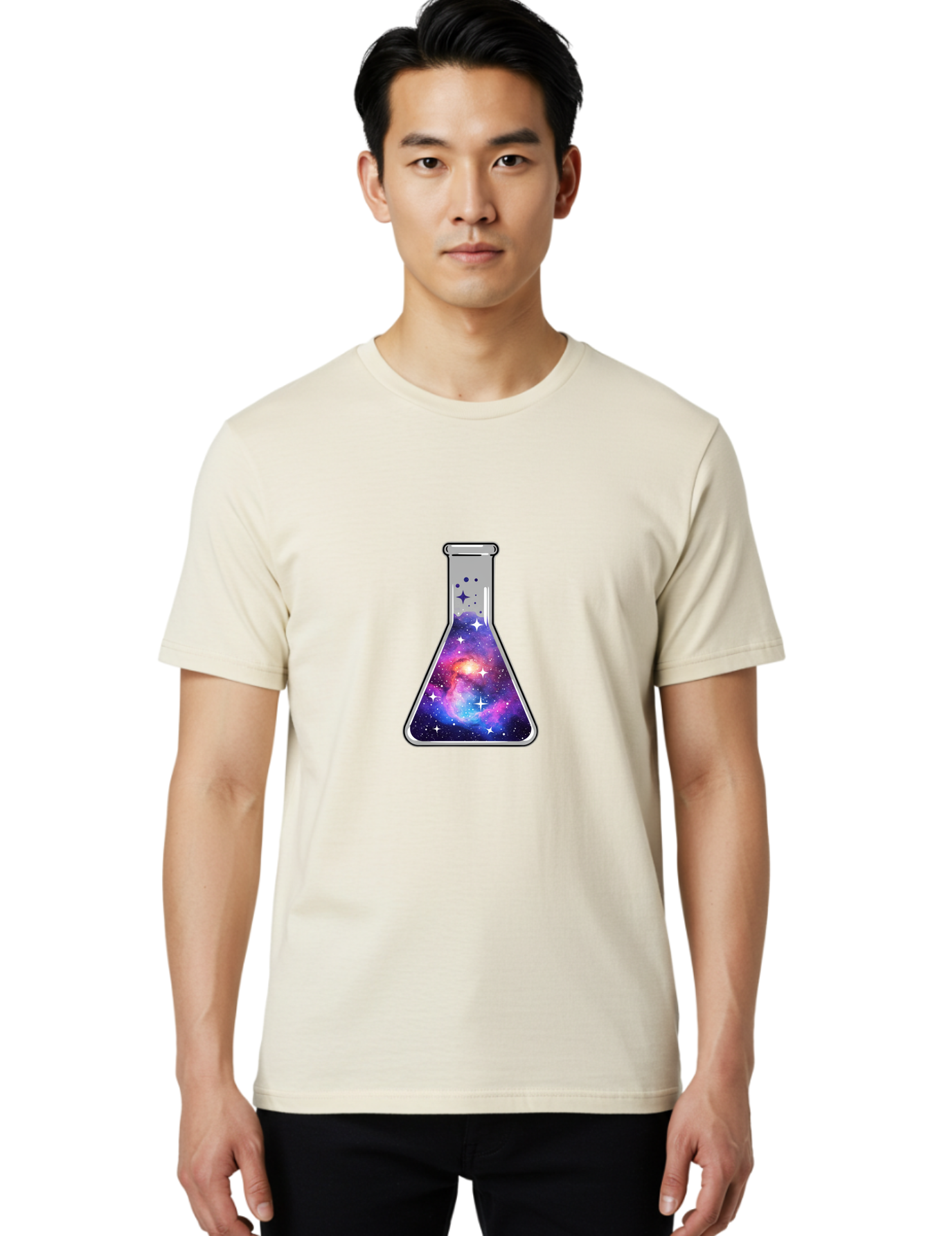 Erlenmeyer-Flask-Galaxy Men'S Graphic Tee, 100% Cotton, Comfortable Casual Summer Wear, Machine Washable, Vintage Camera, Old Camera, Antique Camera, Black Camera, Classic Photography, Photography Equipment, Nostalgic Device, Film Camera, Bai780
