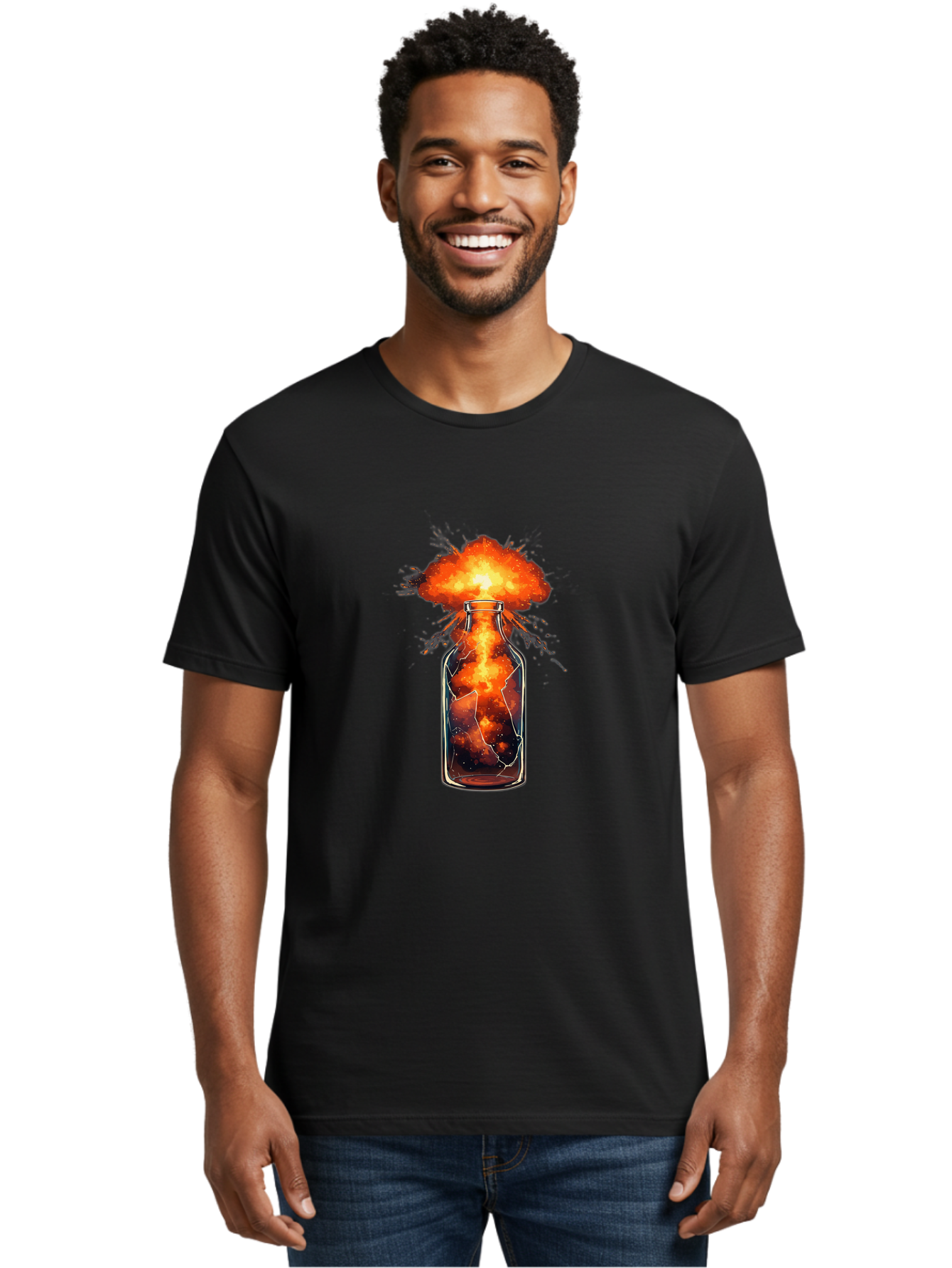 Exploding-Bottle Men'S Graphic Tee, 100% Cotton, Comfortable Casual Summer Wear, Machine Washable, Vintage Camera, Old Camera, Antique Camera, Black Camera, Classic Photography, Photography Equipment, Nostalgic Device, Film Camera, Camera Art Bai781