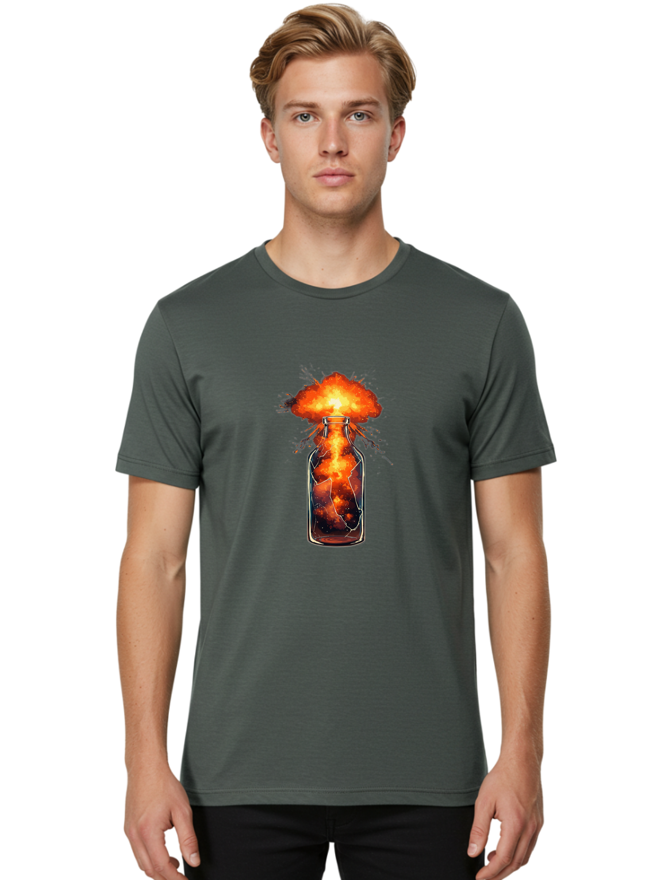 Exploding-Bottle Men'S Graphic Tee, 100% Cotton, Comfortable Casual Summer Wear, Machine Washable, Vintage Camera, Old Camera, Antique Camera, Black Camera, Classic Photography, Photography Equipment, Nostalgic Device, Film Camera, Camera Art Bai781