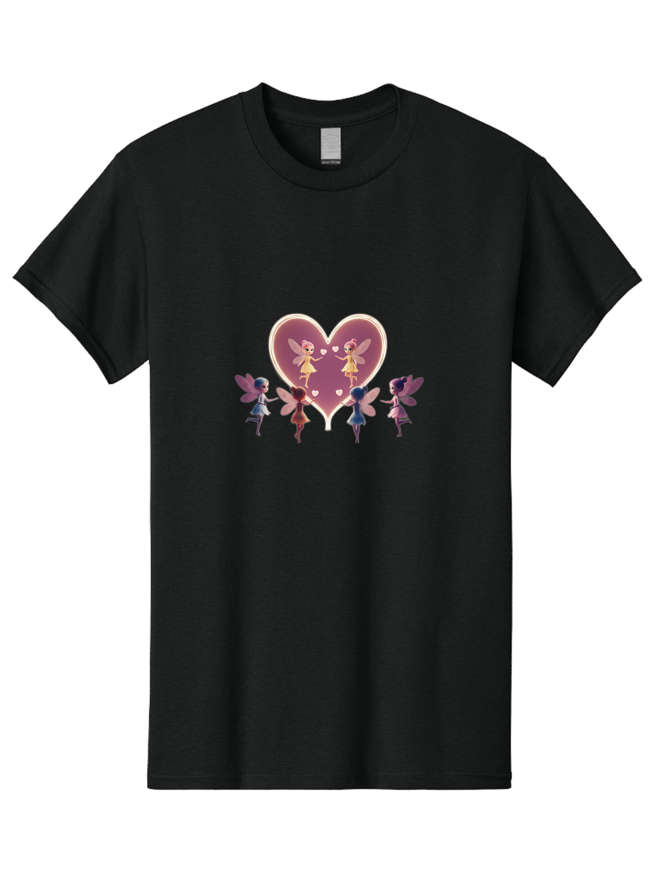 Fairies-Dancing-Around-Two-Fairies-In-Heart Men'S Graphic Tee, 100% Cotton, Comfortable Casual Summer Wear, Machine Washable, Vintage Camera, Old Camera, Antique Camera, Black Camera, Classic Photography, Photography Equipment, Bai785
