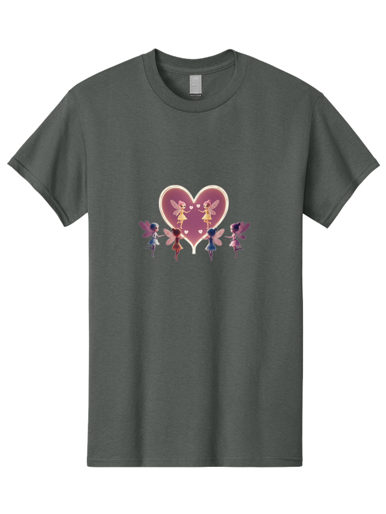 Fairies-Dancing-Around-Two-Fairies-In-Heart Men'S Graphic Tee, 100% Cotton, Comfortable Casual Summer Wear, Machine Washable, Vintage Camera, Old Camera, Antique Camera, Black Camera, Classic Photography, Photography Equipment, Bai785