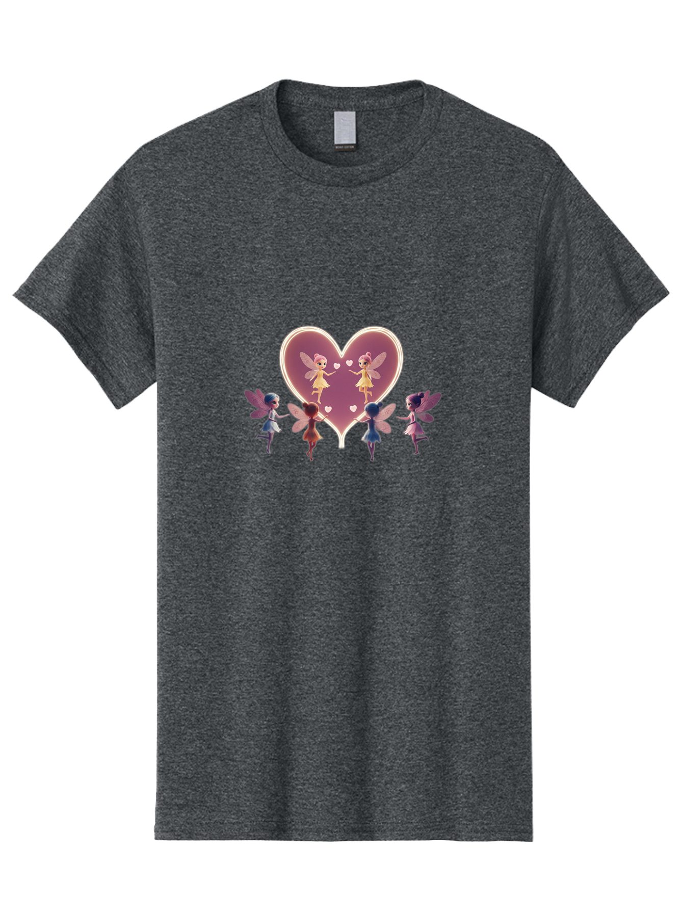 Fairies-Dancing-Around-Two-Fairies-In-Heart Men'S Graphic Tee, 100% Cotton, Comfortable Casual Summer Wear, Machine Washable, Vintage Camera, Old Camera, Antique Camera, Black Camera, Classic Photography, Photography Equipment, Bai785